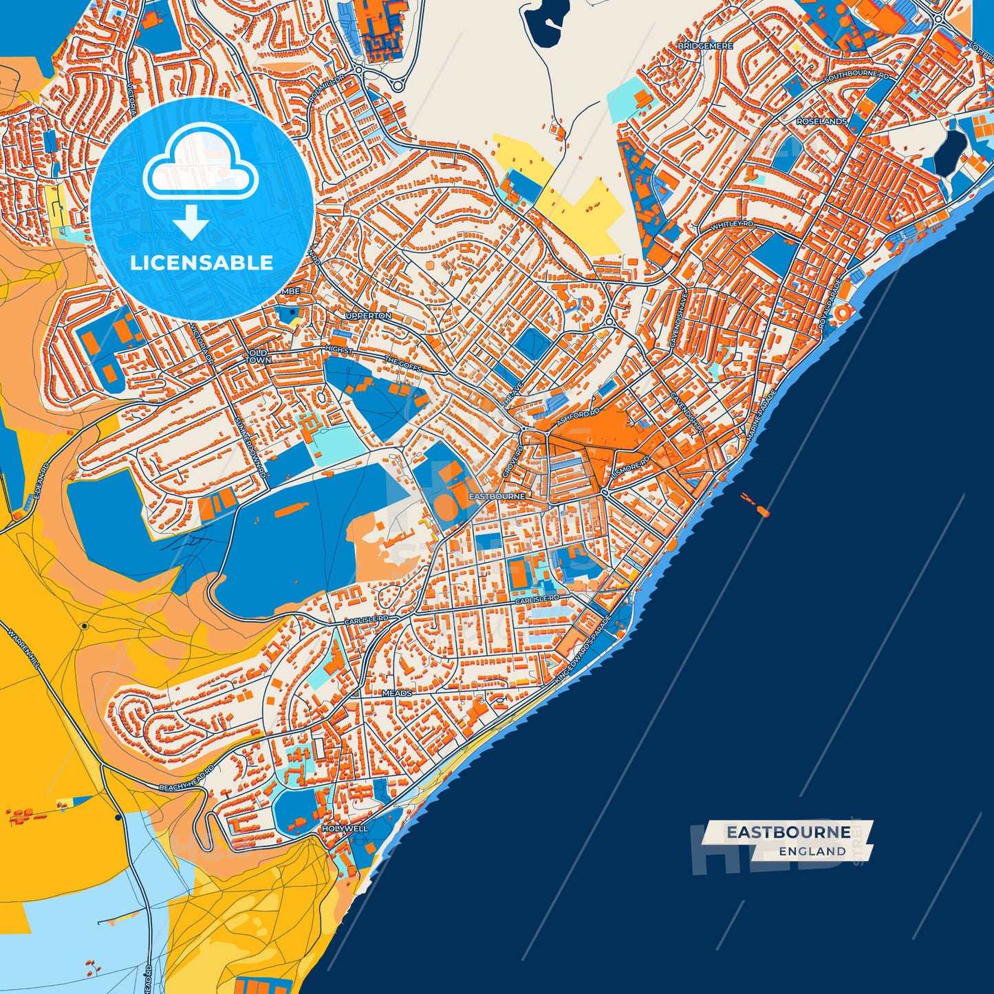 Canvas Print Template of Eastbourne Street Map
