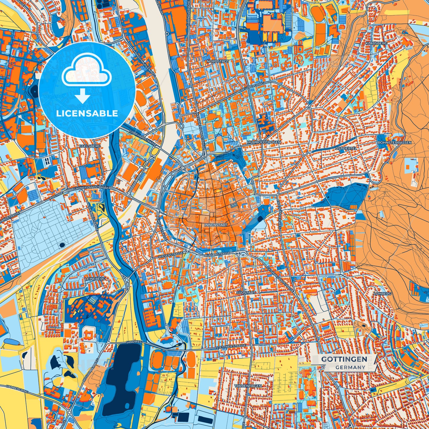 Canvas Print Template of Gottingen Street Map