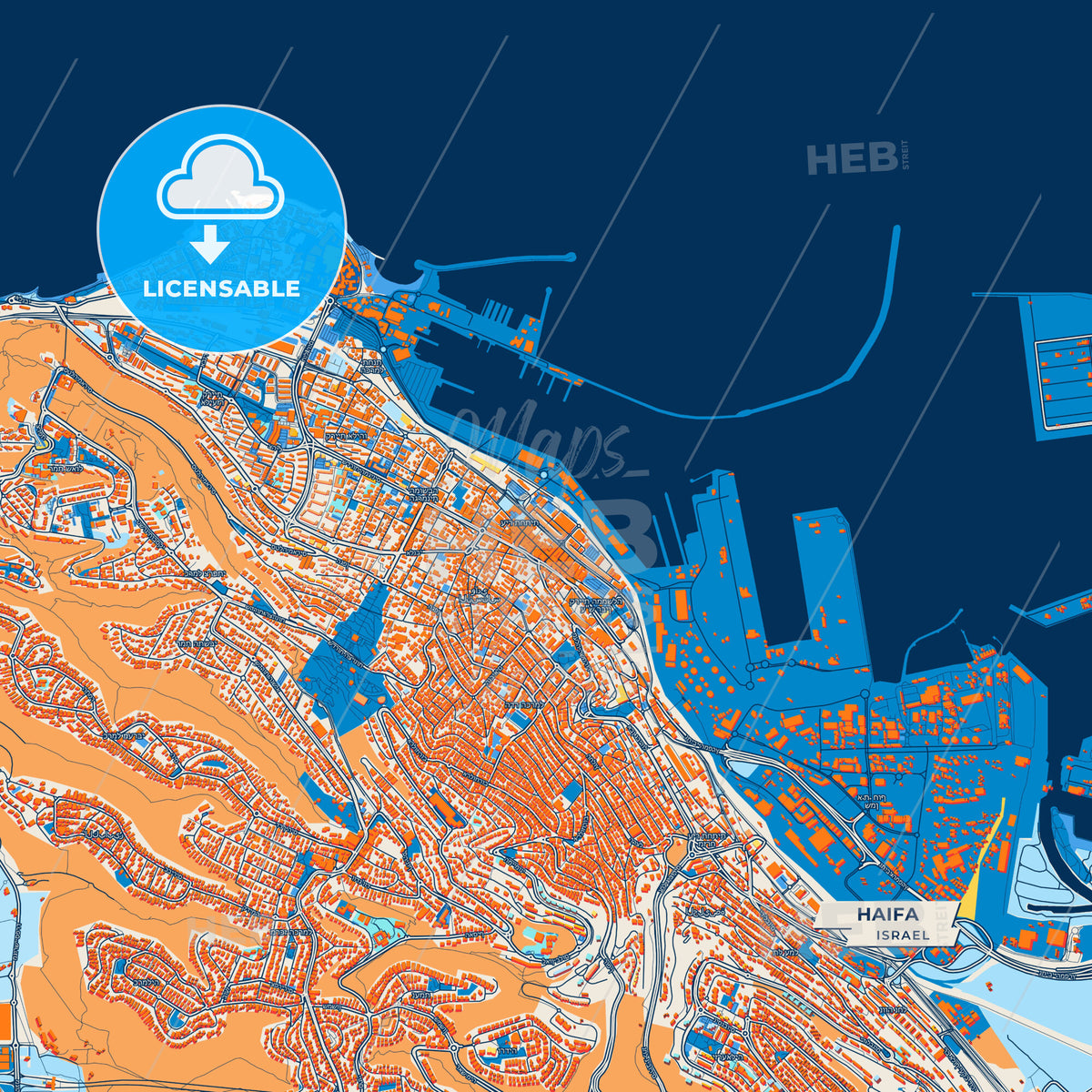 Canvas Print Template of Haifa Street Map