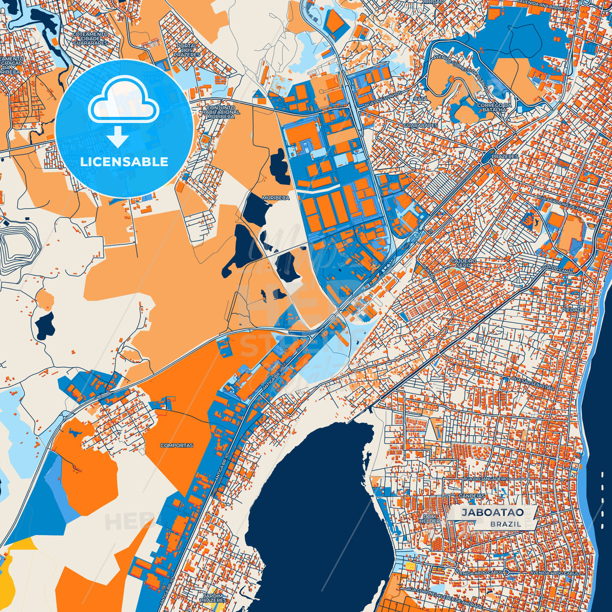 Canvas Print Template of Jaboatao Street Map