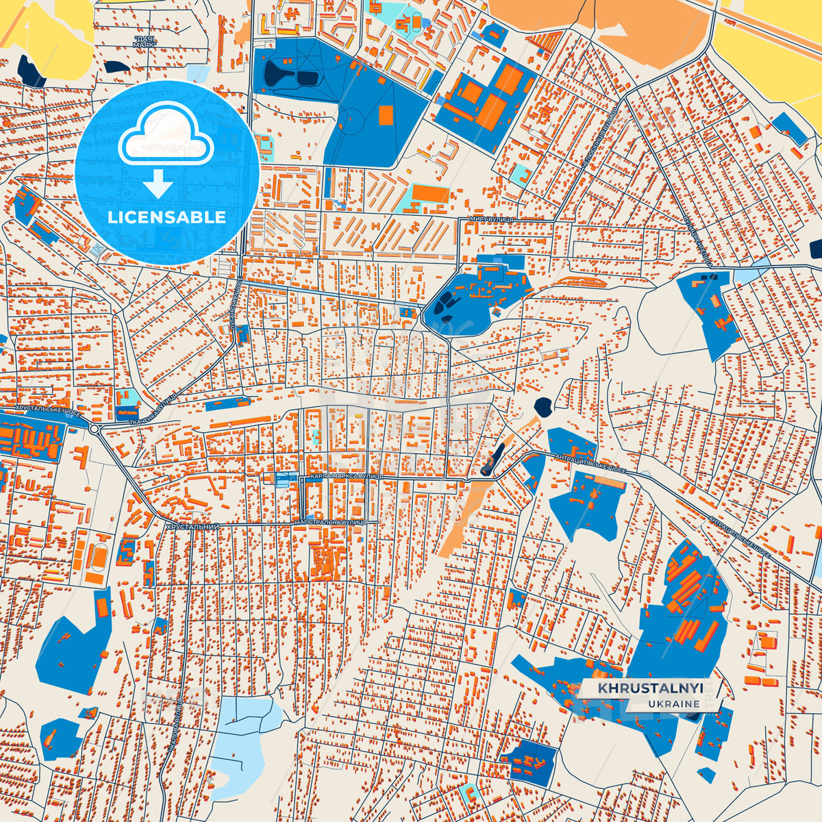 Canvas Print Template of Khrustalnyi Street Map
