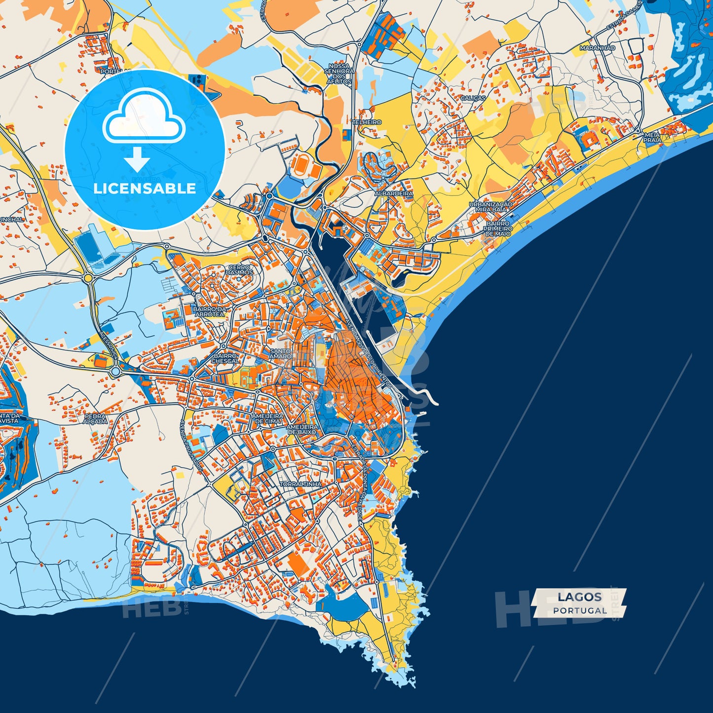 Canvas Print Template of Lagos Street Map