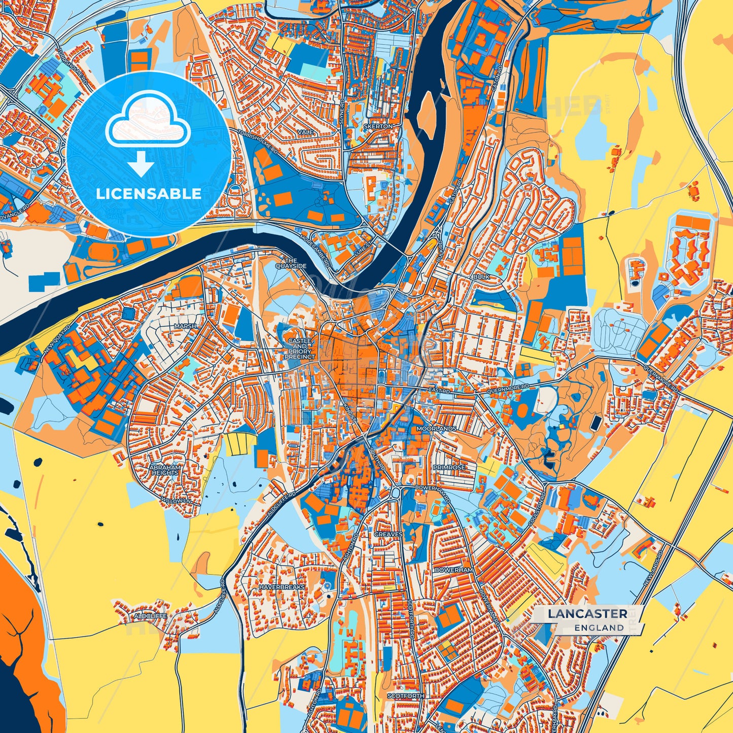 Canvas Print Template of Lancaster Street Map