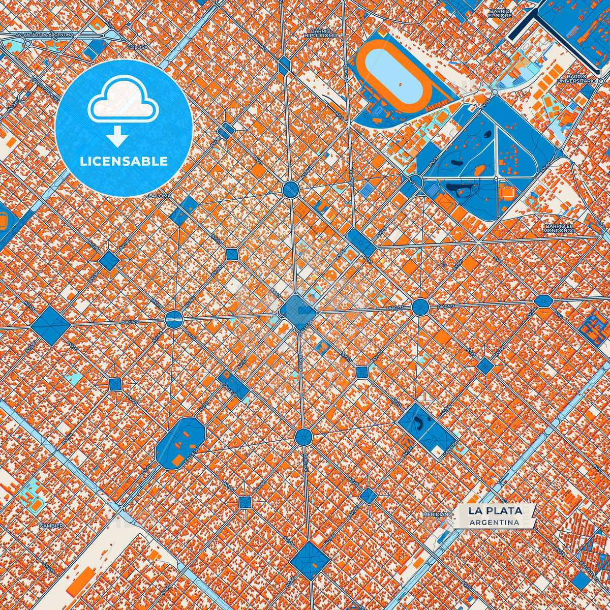 Canvas Print Template of La Plata Street Map