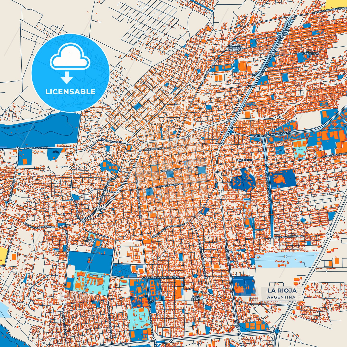 Canvas Print Template of La Rioja Street Map