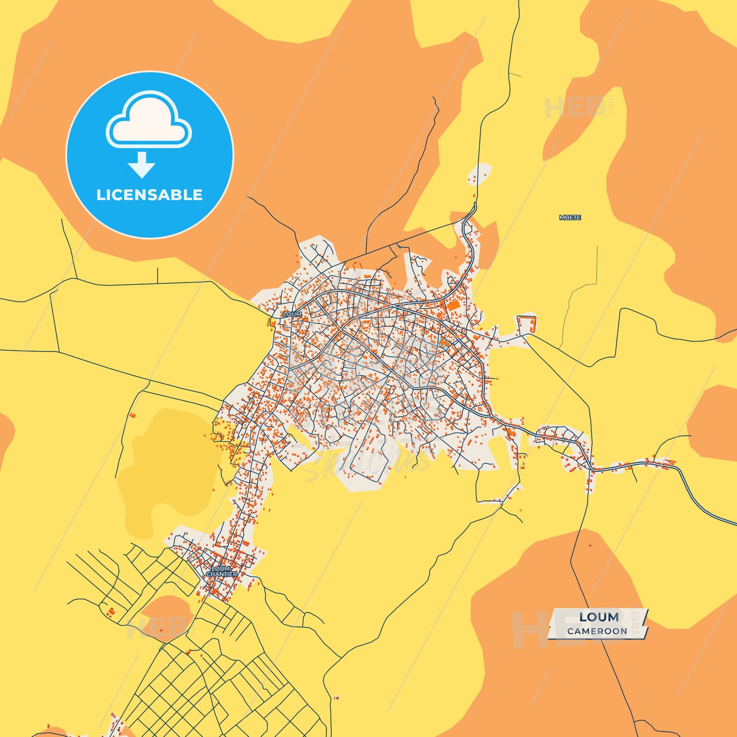 Canvas Print Template of Loum Street Map