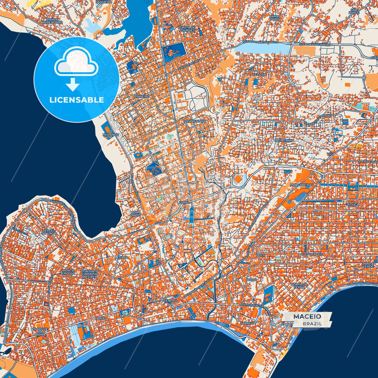 Canvas Print Template of Maceio Street Map