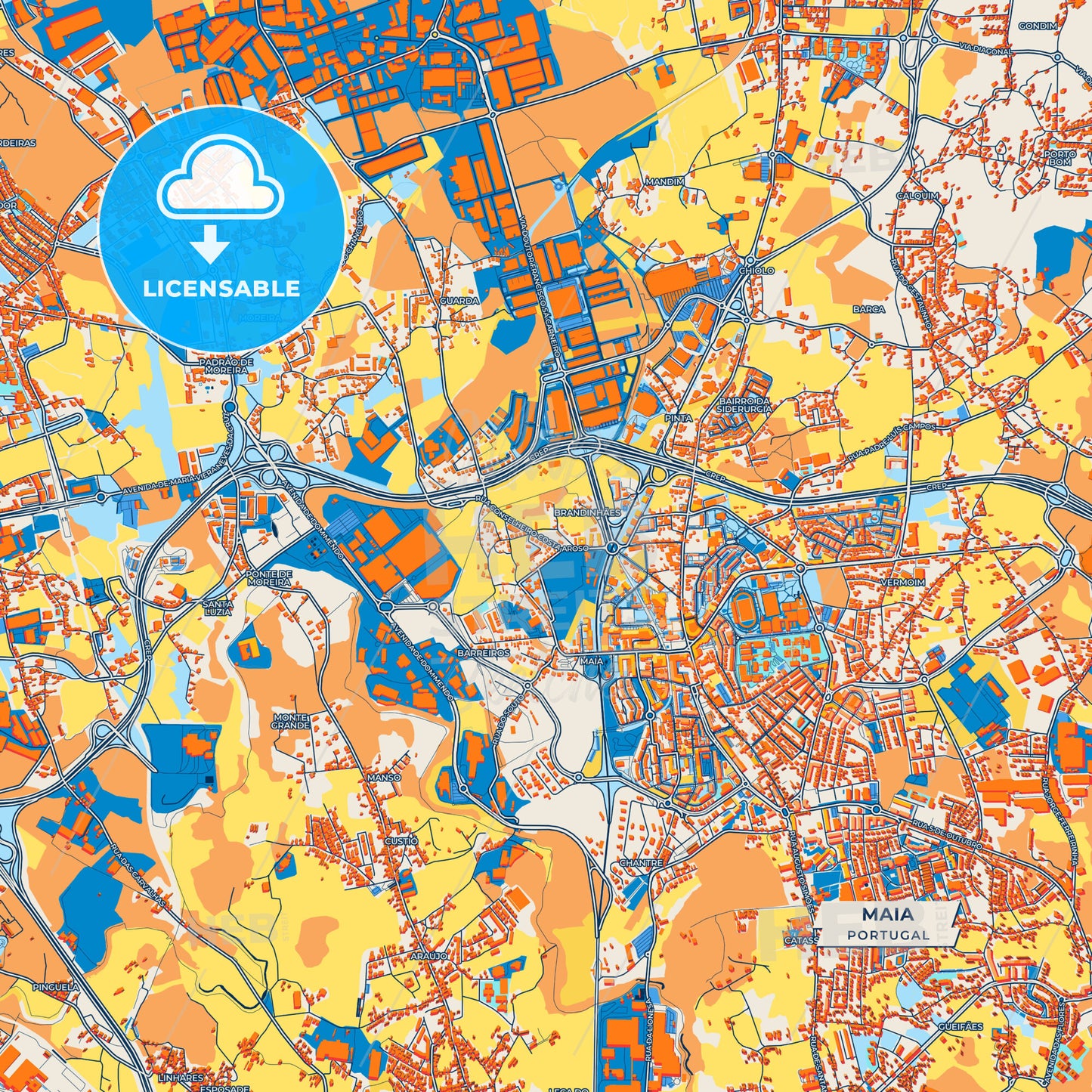 Canvas Print Template of Maia Street Map