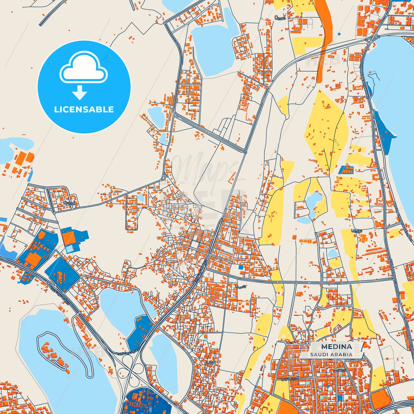 Canvas Print Template of Medina Street Map