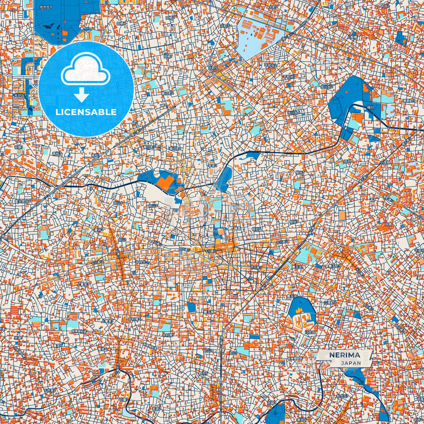 Canvas Print Template of Nerima Street Map