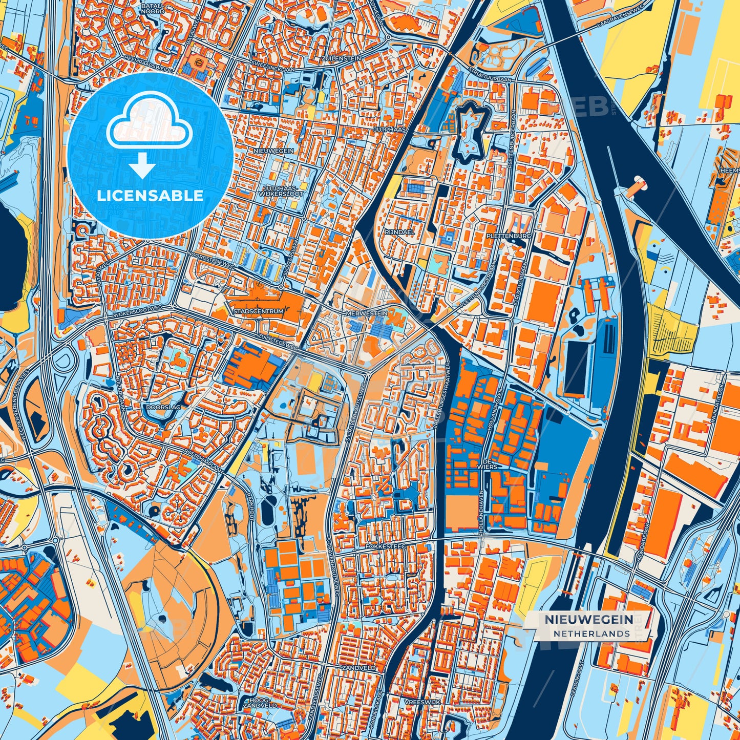 Canvas Print Template of Nieuwegein Street Map