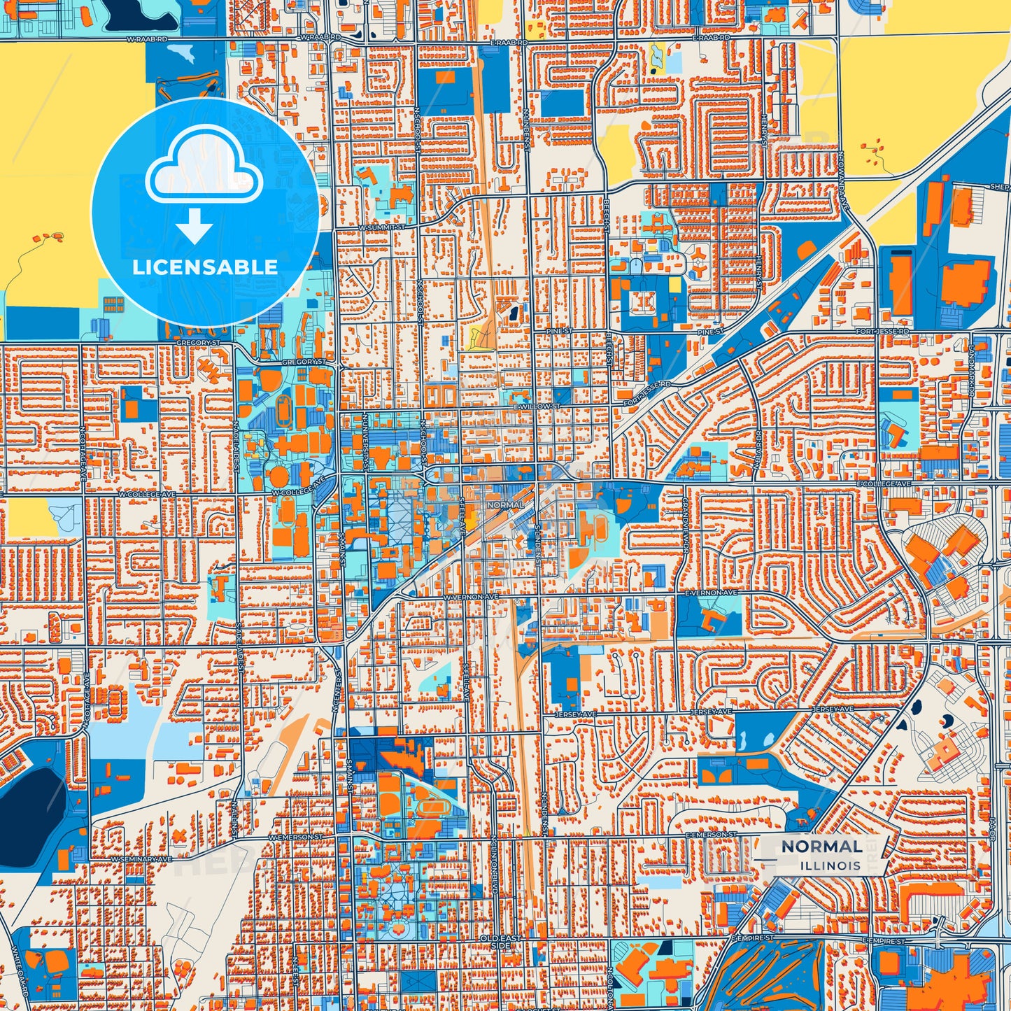Canvas Print Template of Normal Street Map