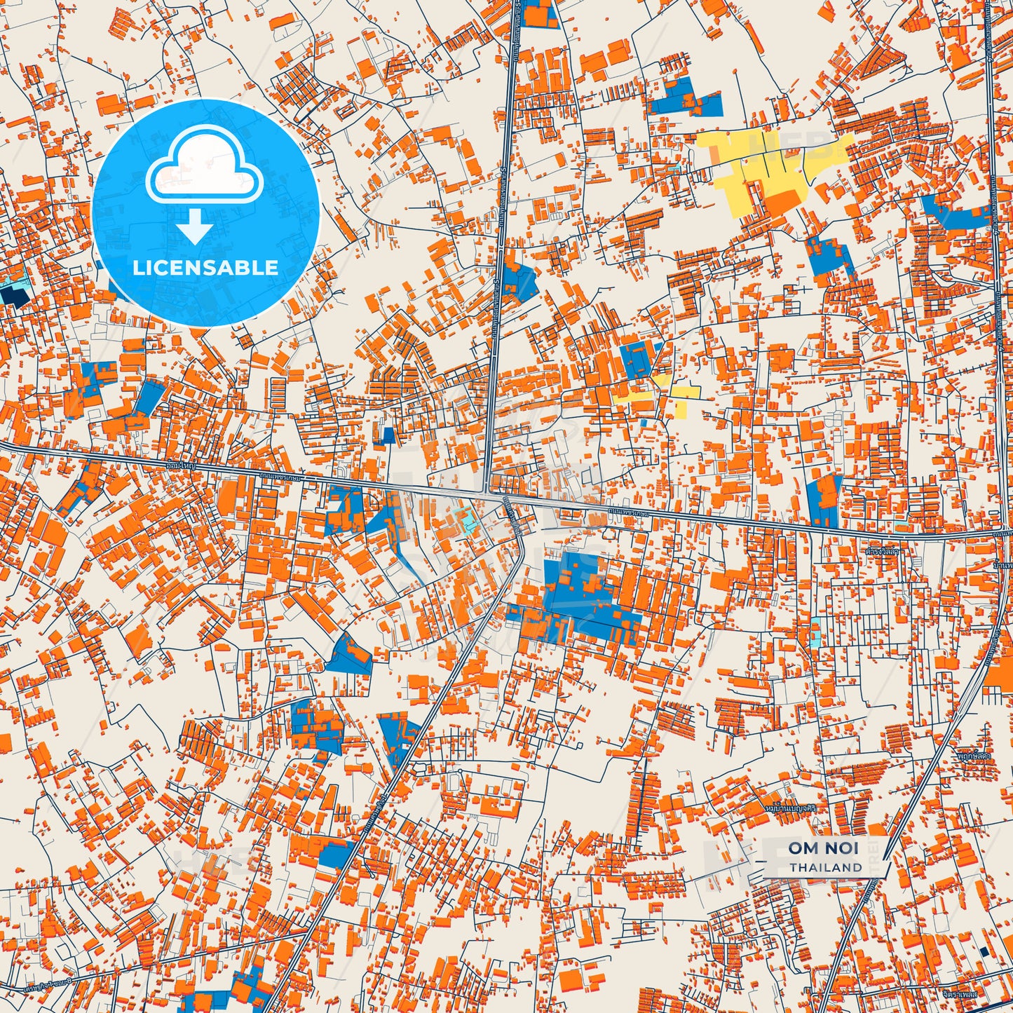 Canvas Print Template of Om Noi Street Map