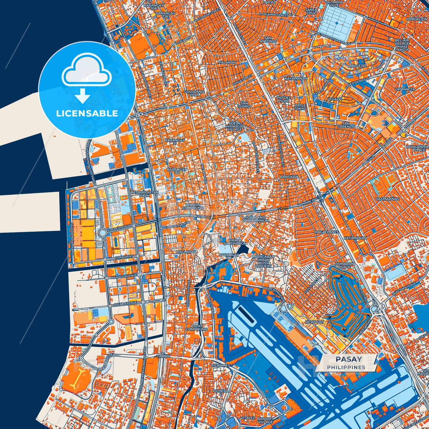 Canvas Print Template of Pasay Street Map