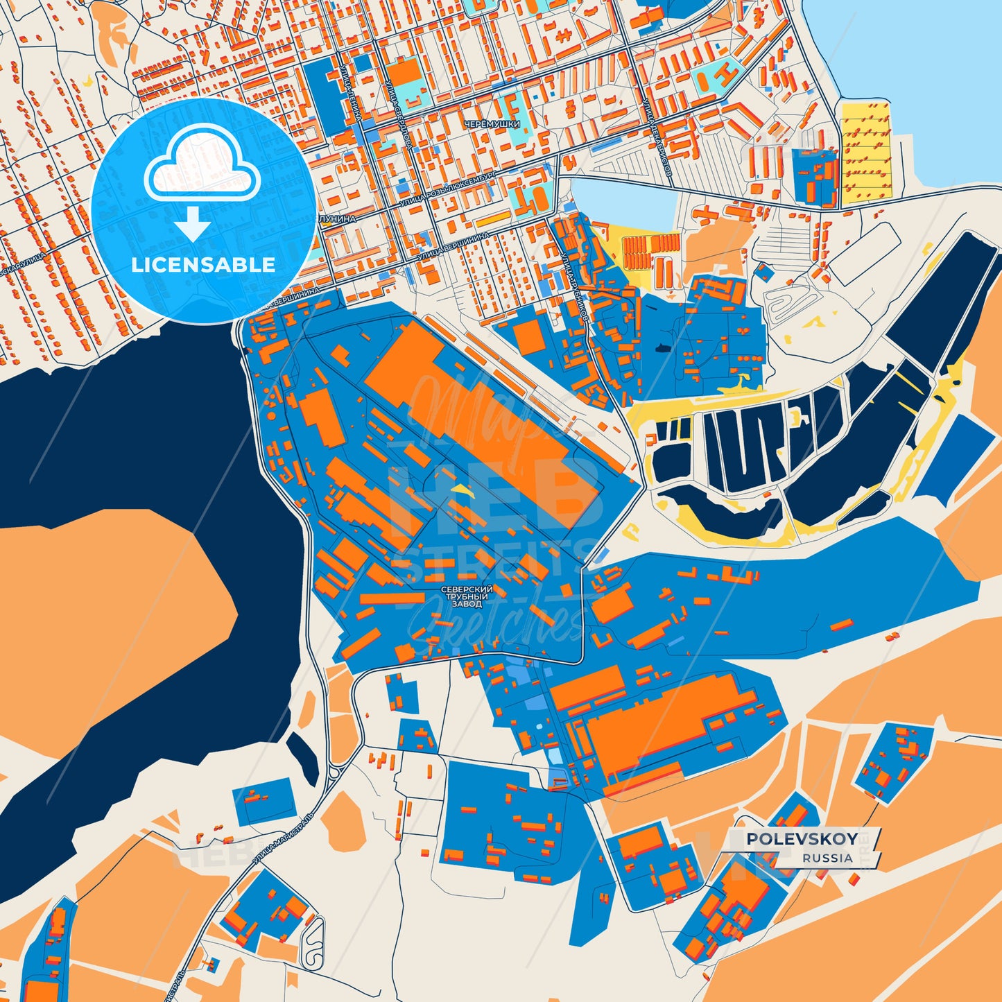 Canvas Print Template of Polevskoy Street Map