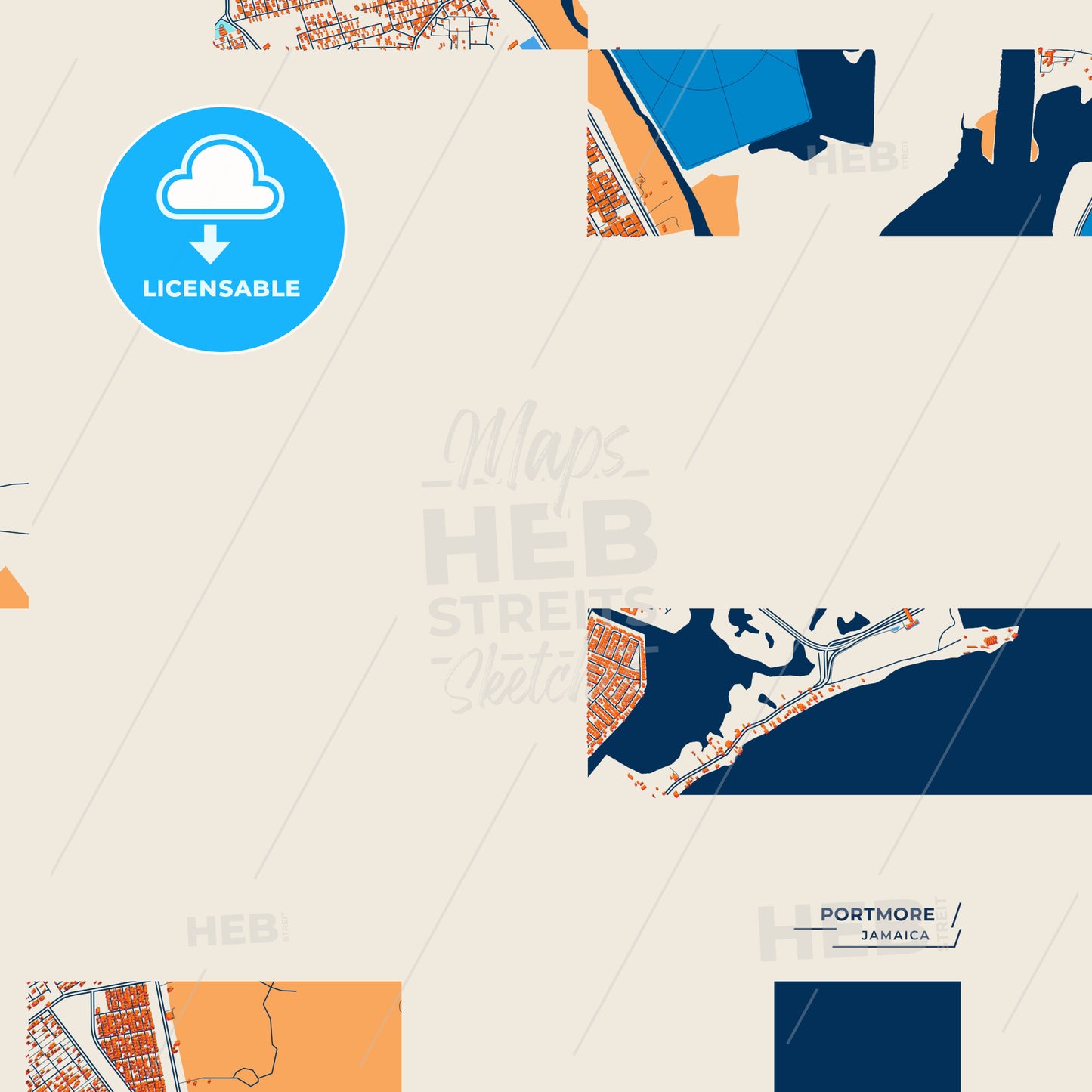 Canvas Print Template of Portmore Street Map