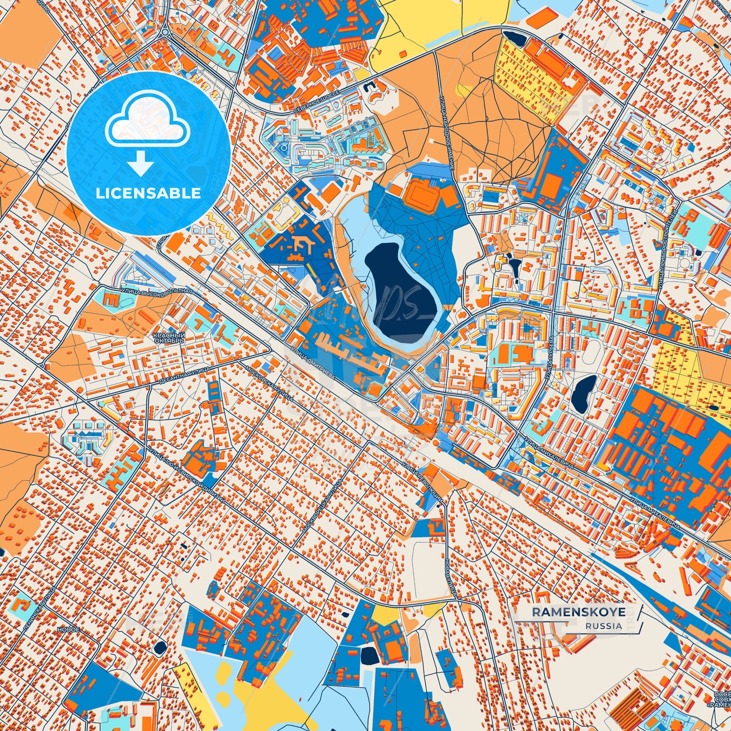 Canvas Print Template of Ramenskoye Street Map