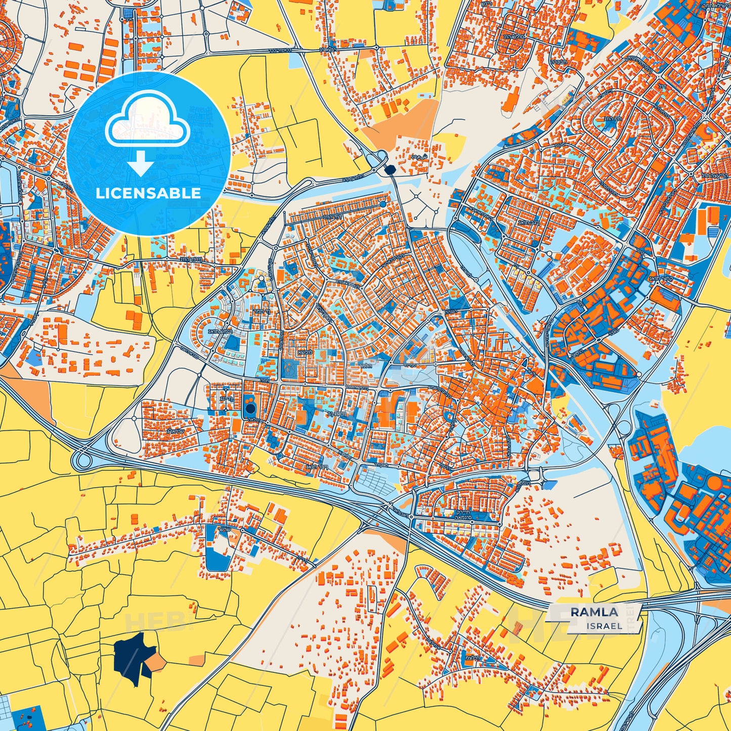 Canvas Print Template of Ramla Street Map