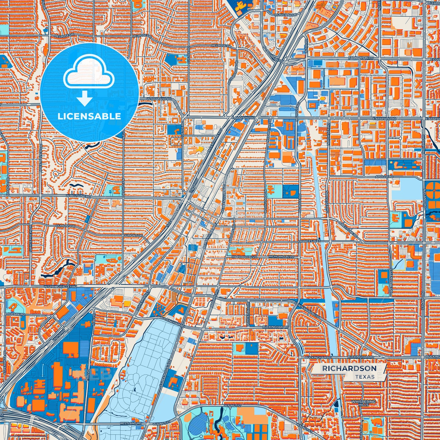 Canvas Print Template of Richardson Street Map