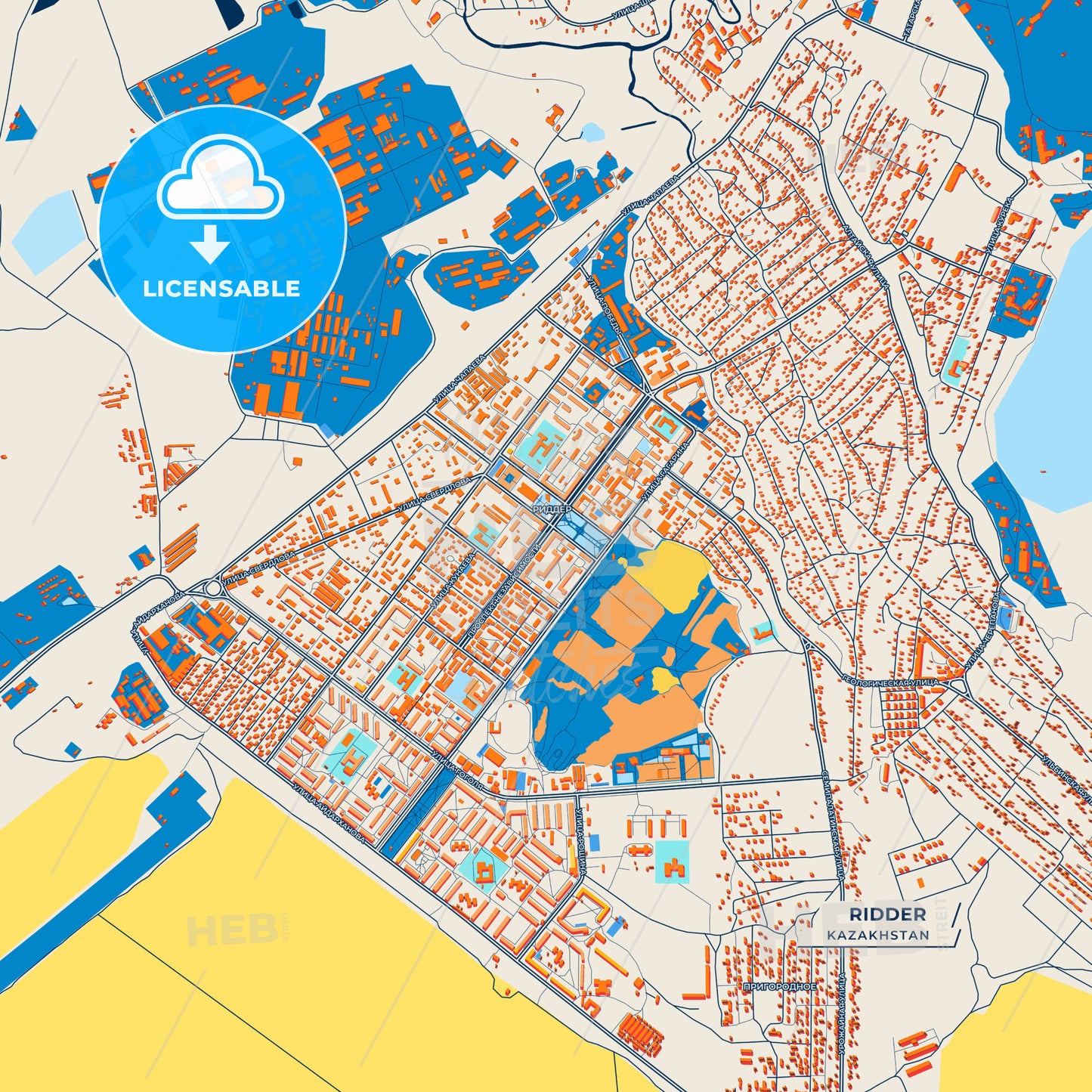 Canvas Print Template of Ridder Street Map