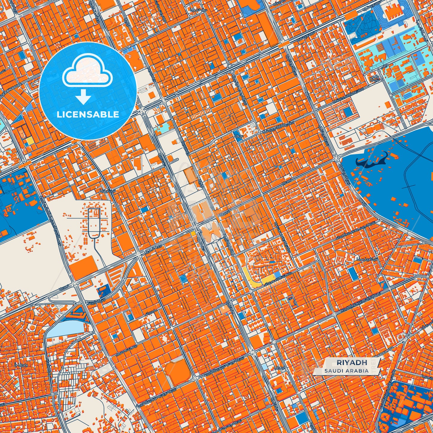 Canvas Print Template of Riyadh Street Map