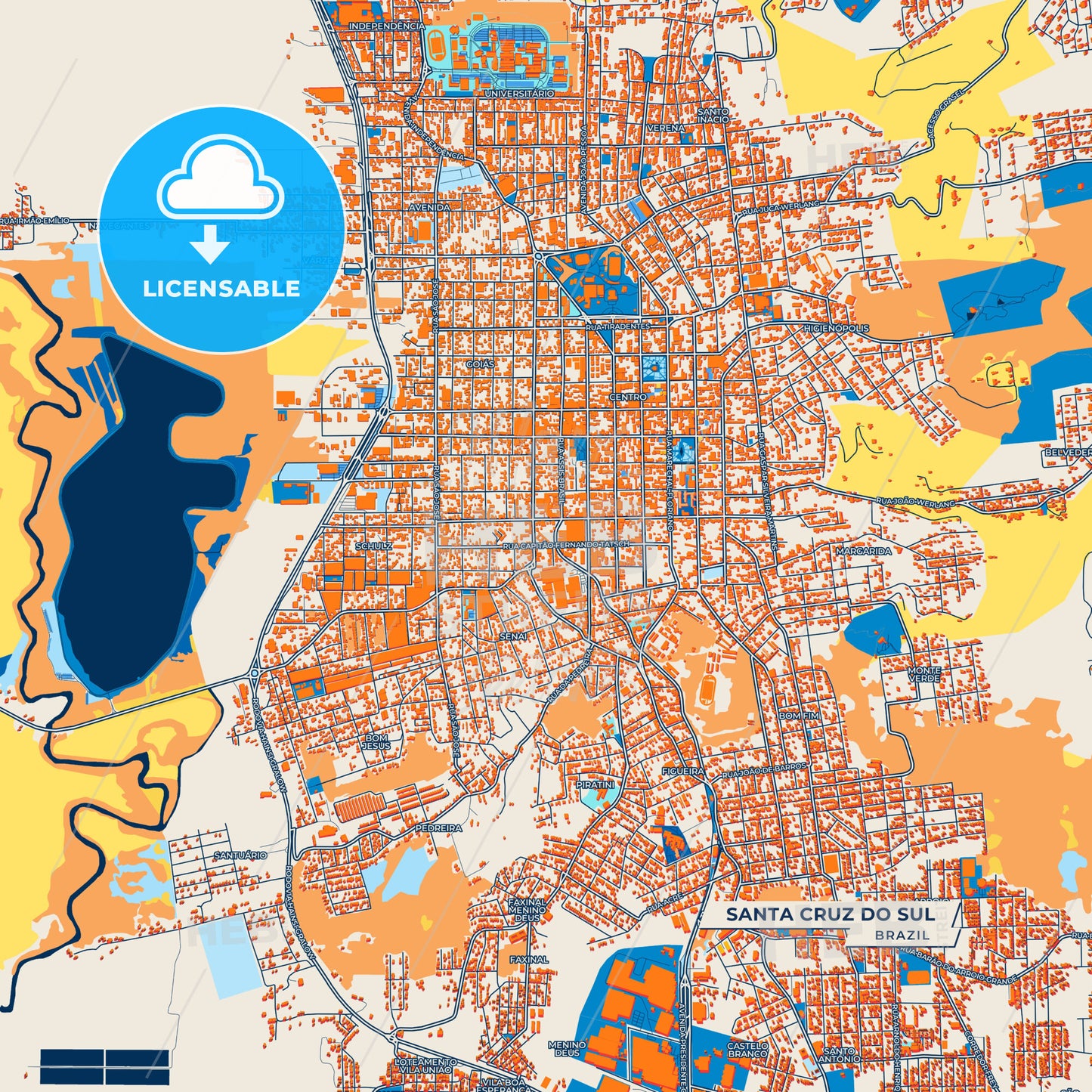 Canvas Print Template of Santa Cruz do Sul Street Map