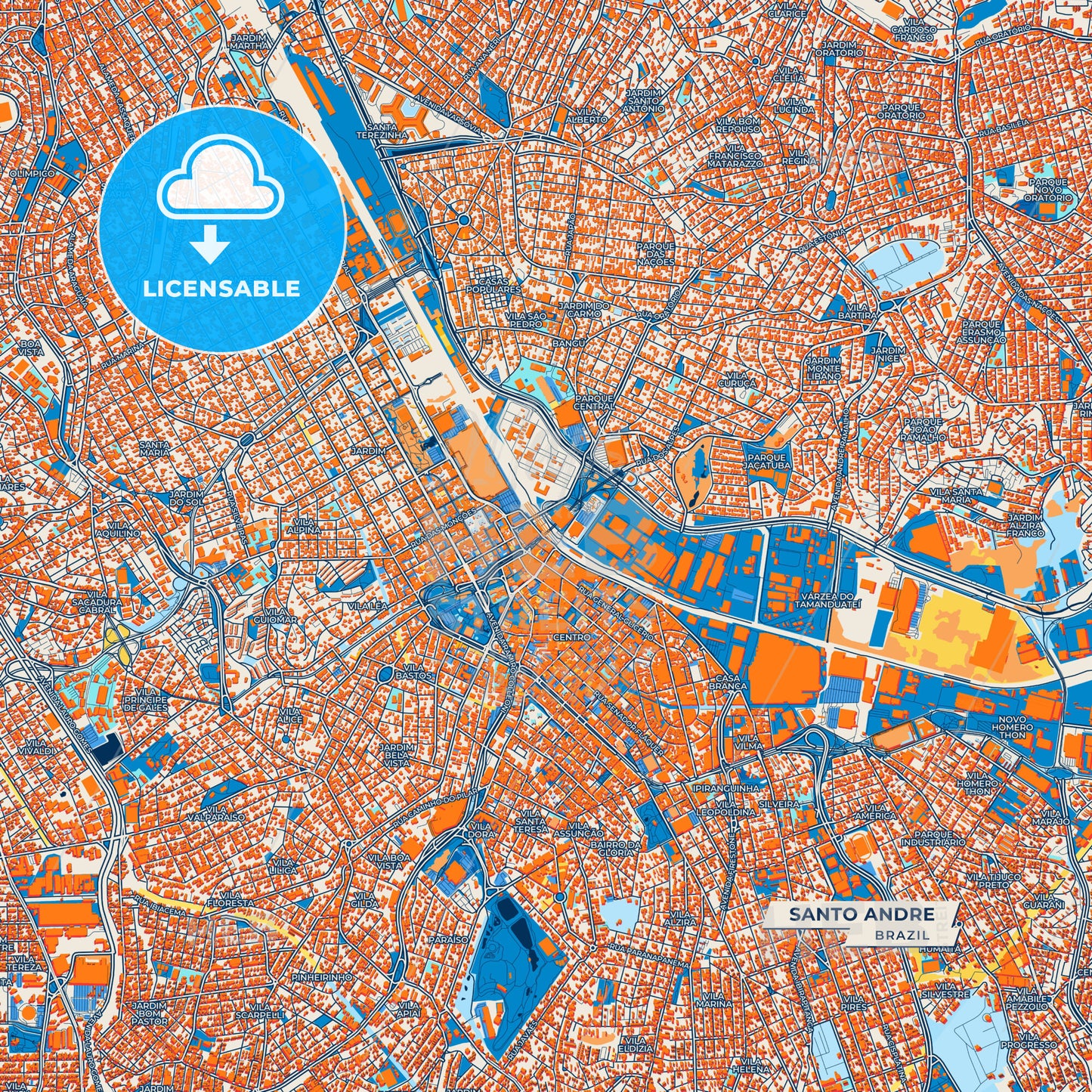 Canvas Print Template of Santo Andre Street Map