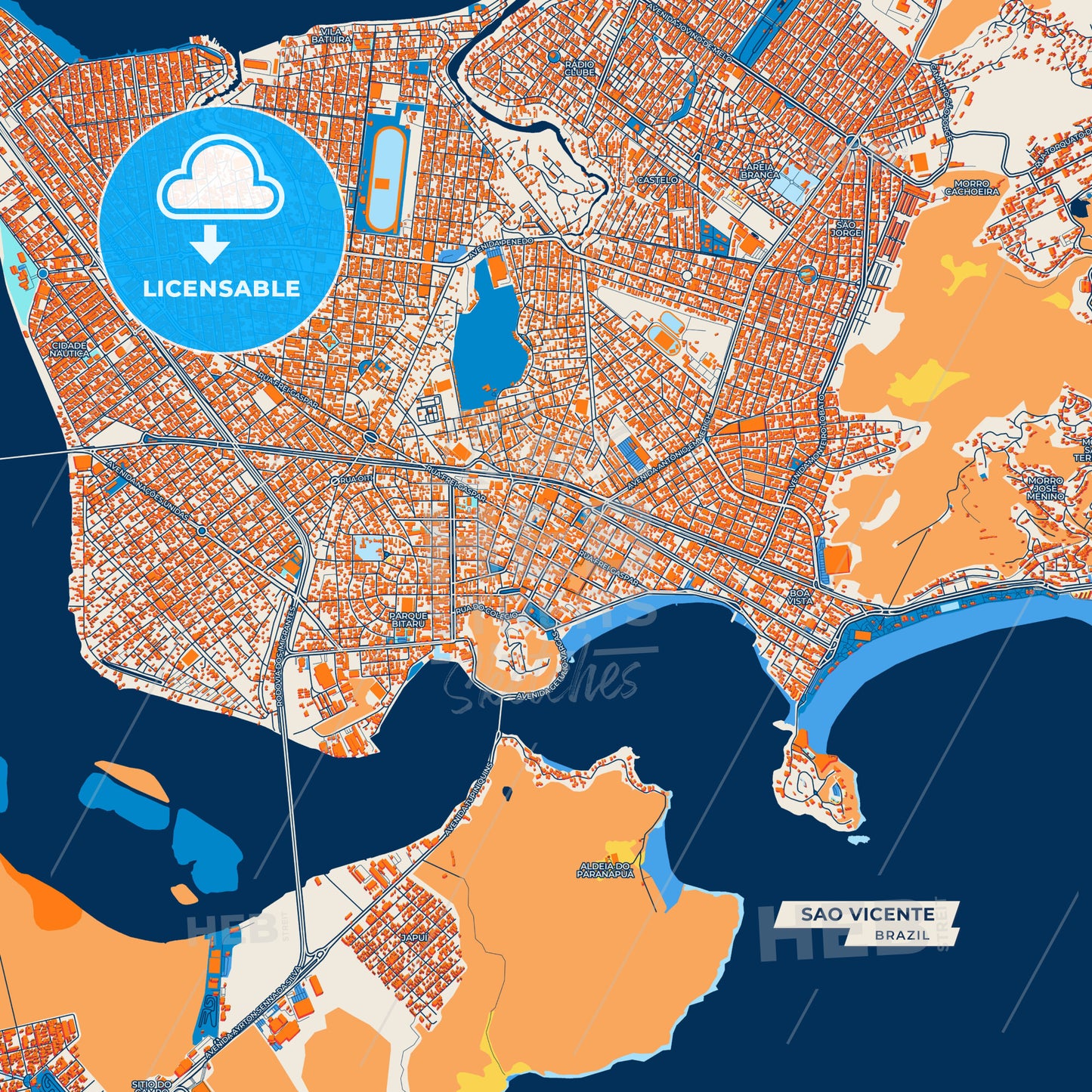 Canvas Print Template of Sao Vicente Street Map