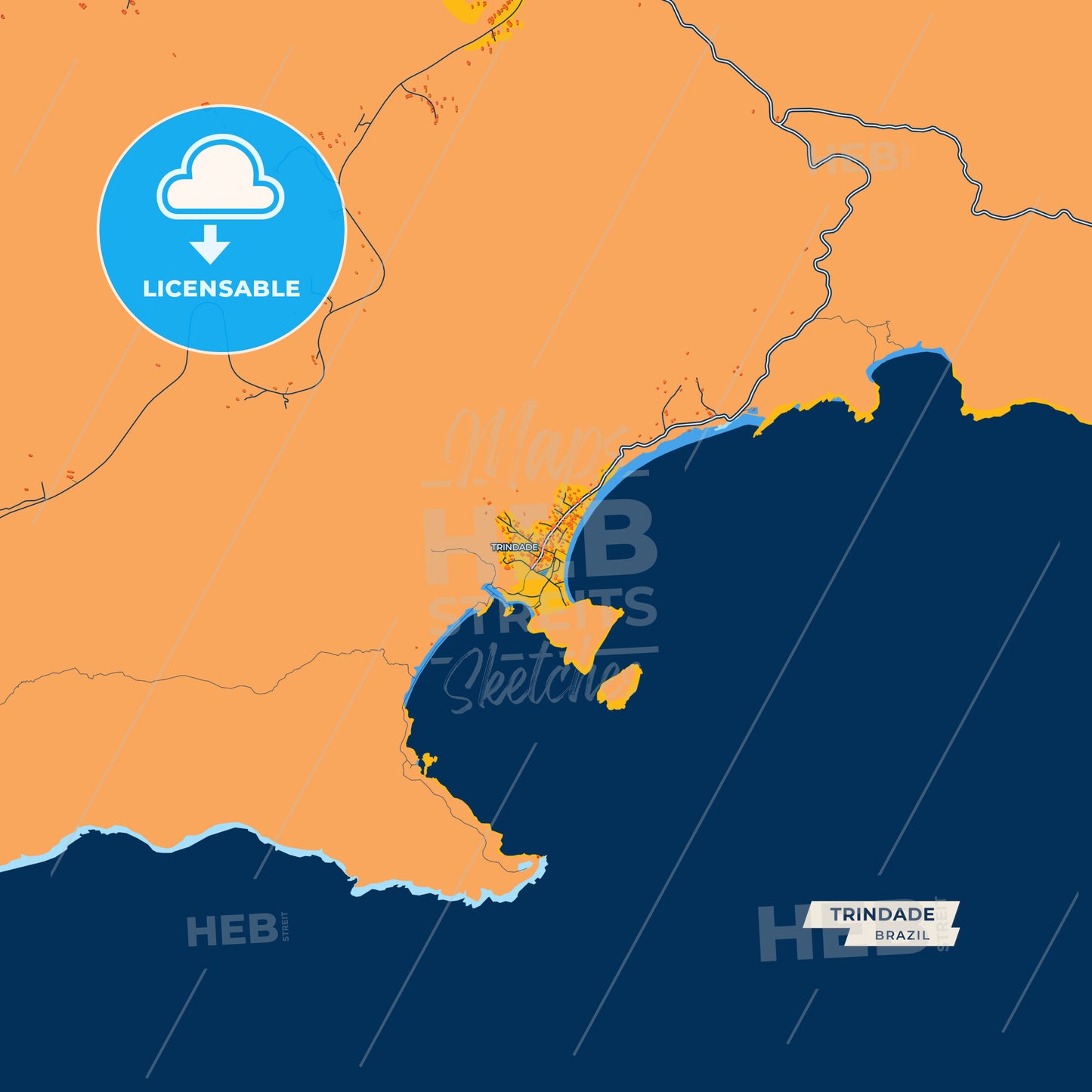 Canvas Print Template of Trindade Street Map