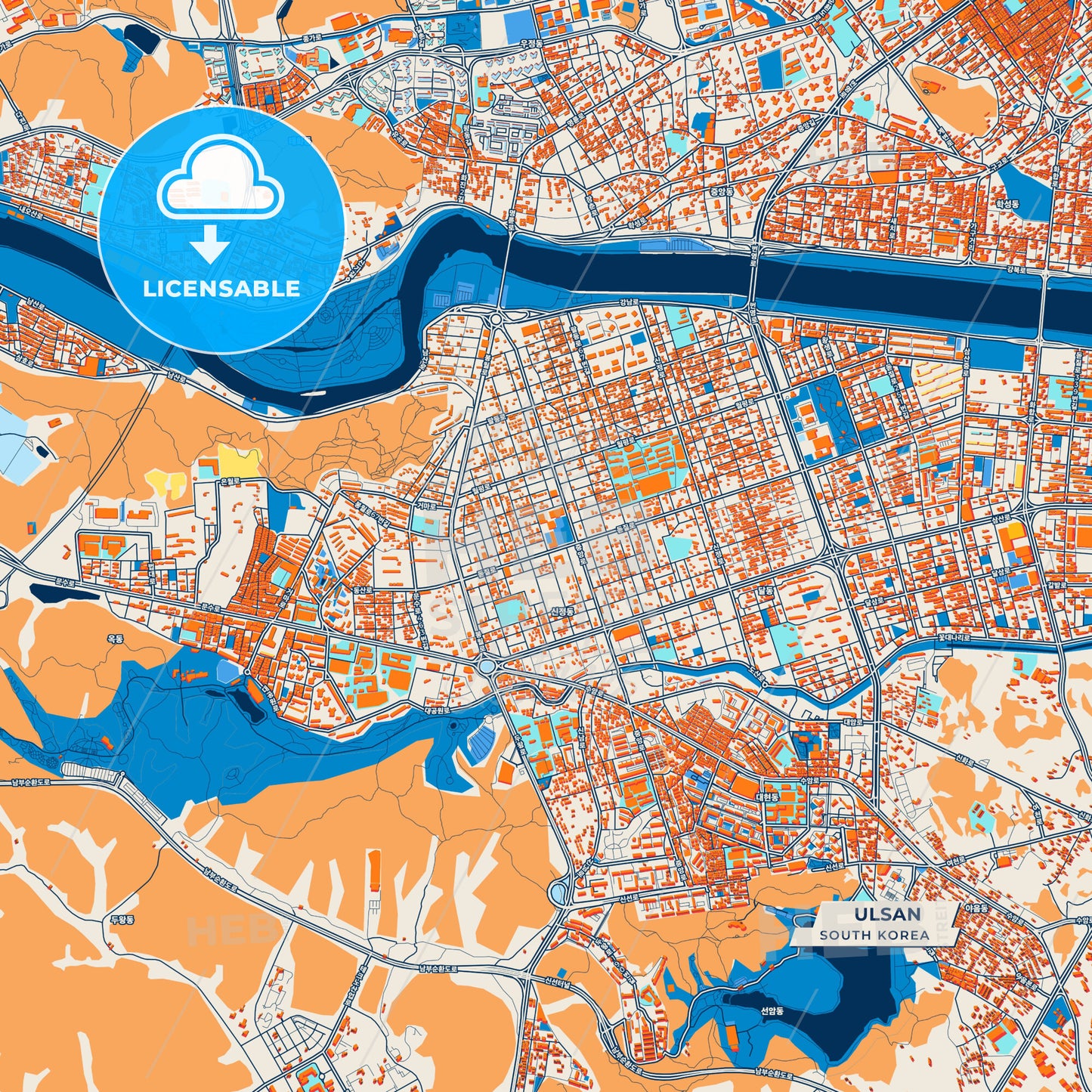 Canvas Print Template of Ulsan Street Map