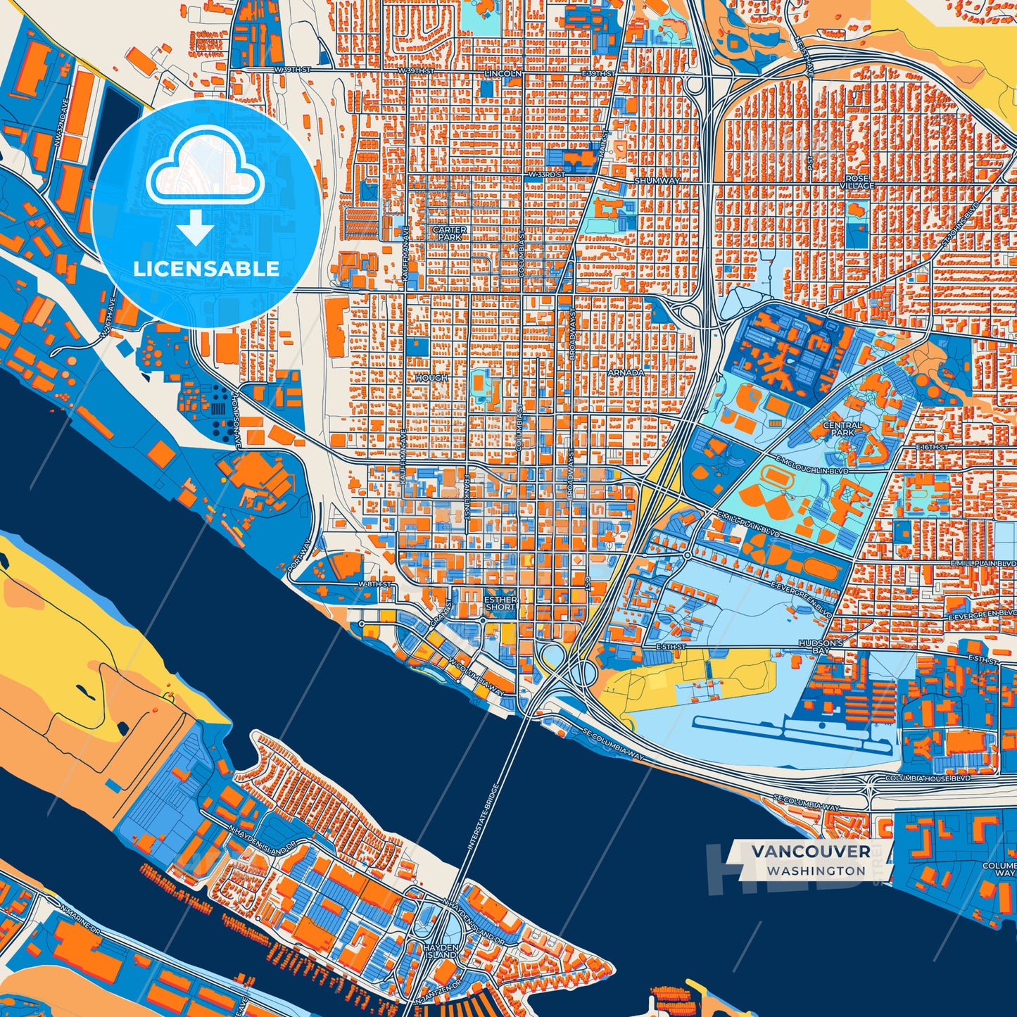 Canvas Print Template of Vancouver Street Map