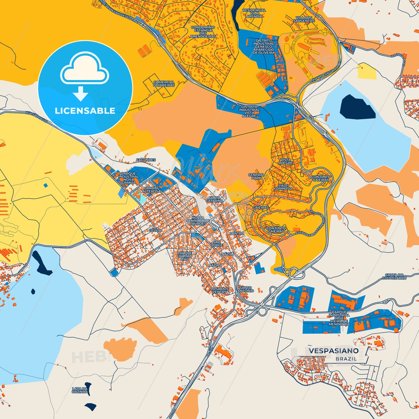 Canvas Print Template of Vespasiano Street Map