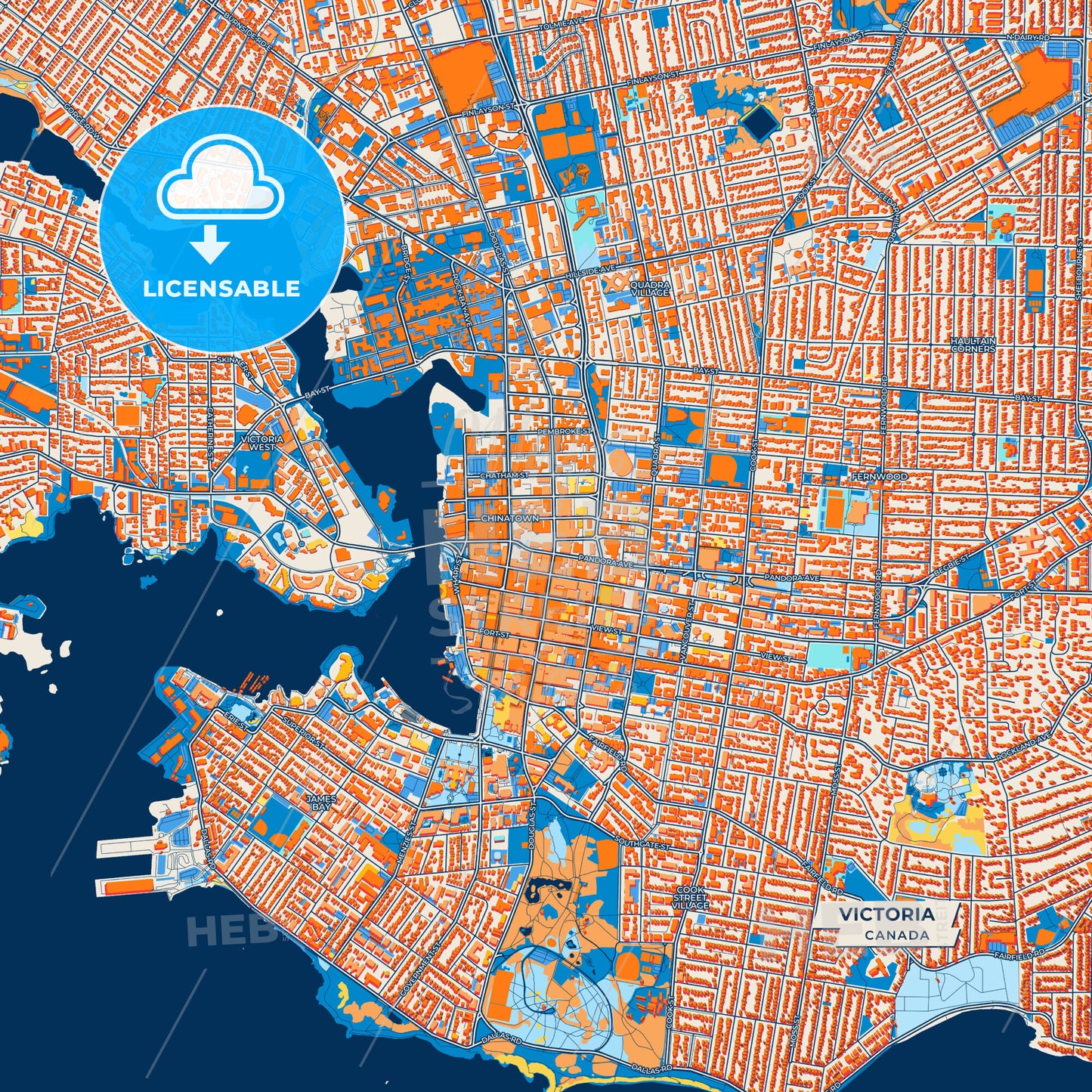 Canvas Print Template of Victoria Street Map