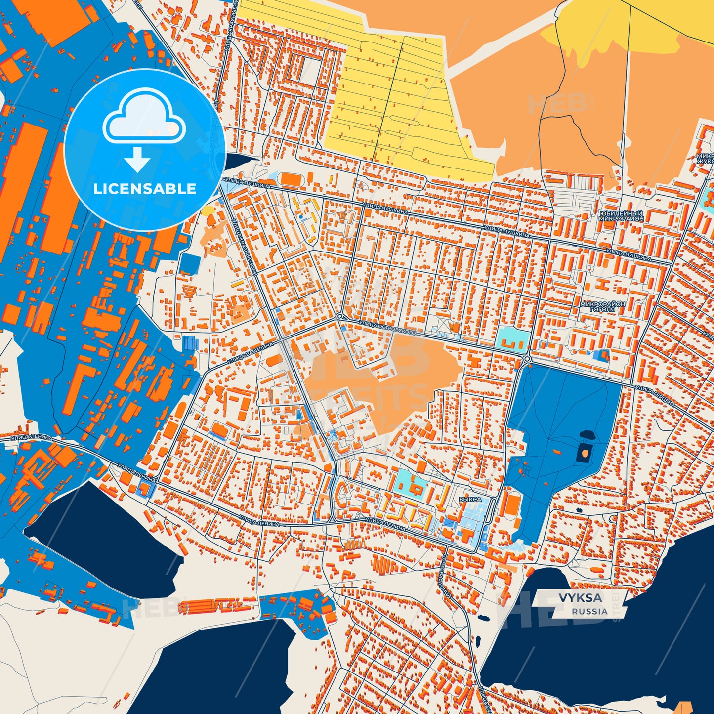 Canvas Print Template of Vyksa Street Map