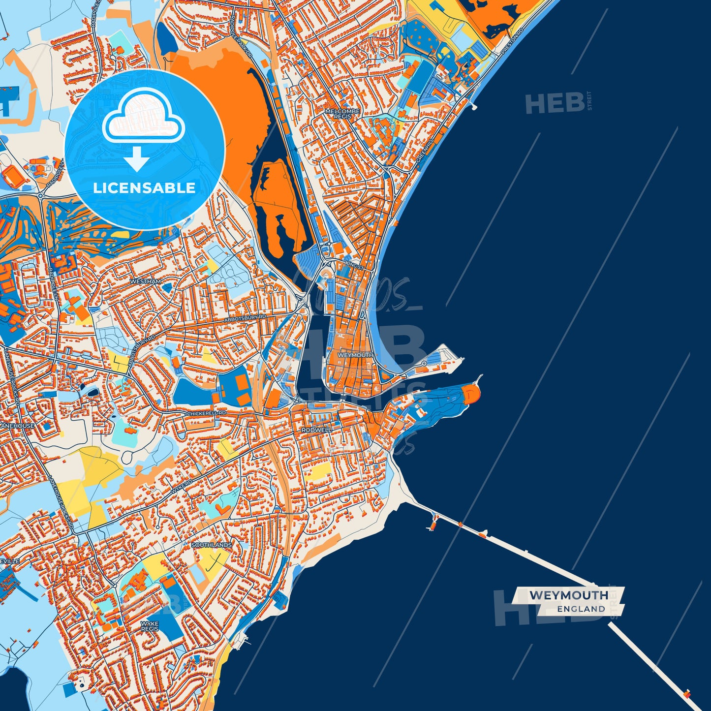 Canvas Print Template of Weymouth Street Map