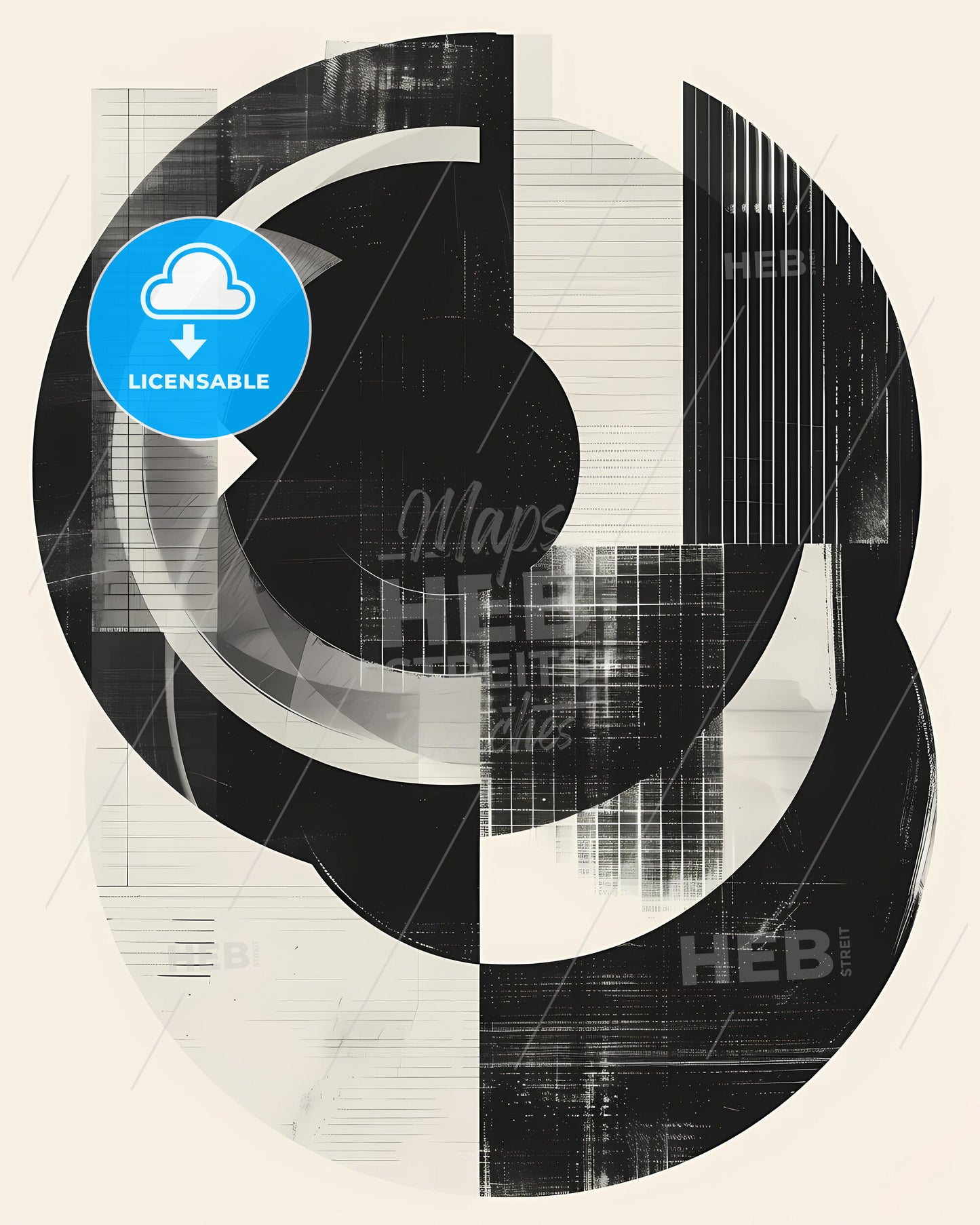 Bauhaus Inspired Minimalist Art Print, Vibrant Black and White Circle, Geometric Abstract