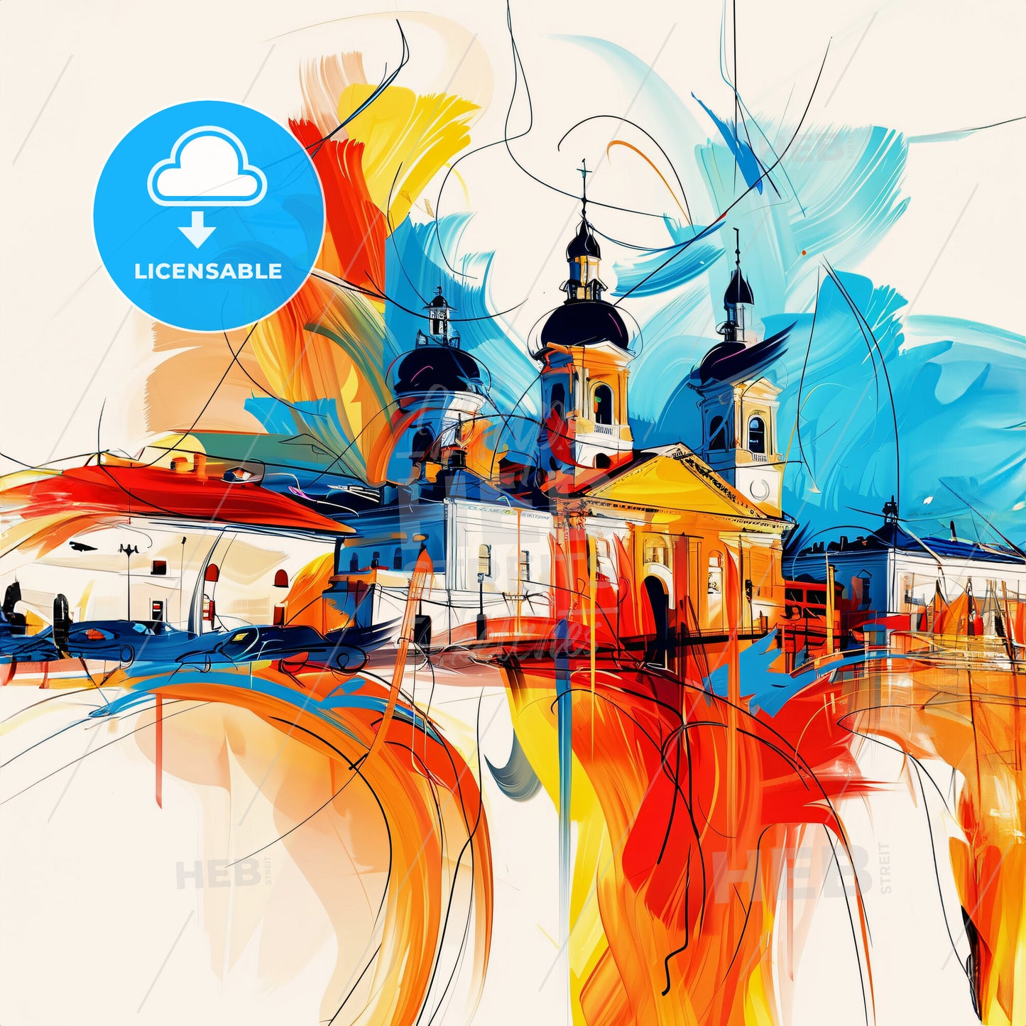 Vibrant Corpus Christi, Texas - A Painting Of A Building With Colorful Paint