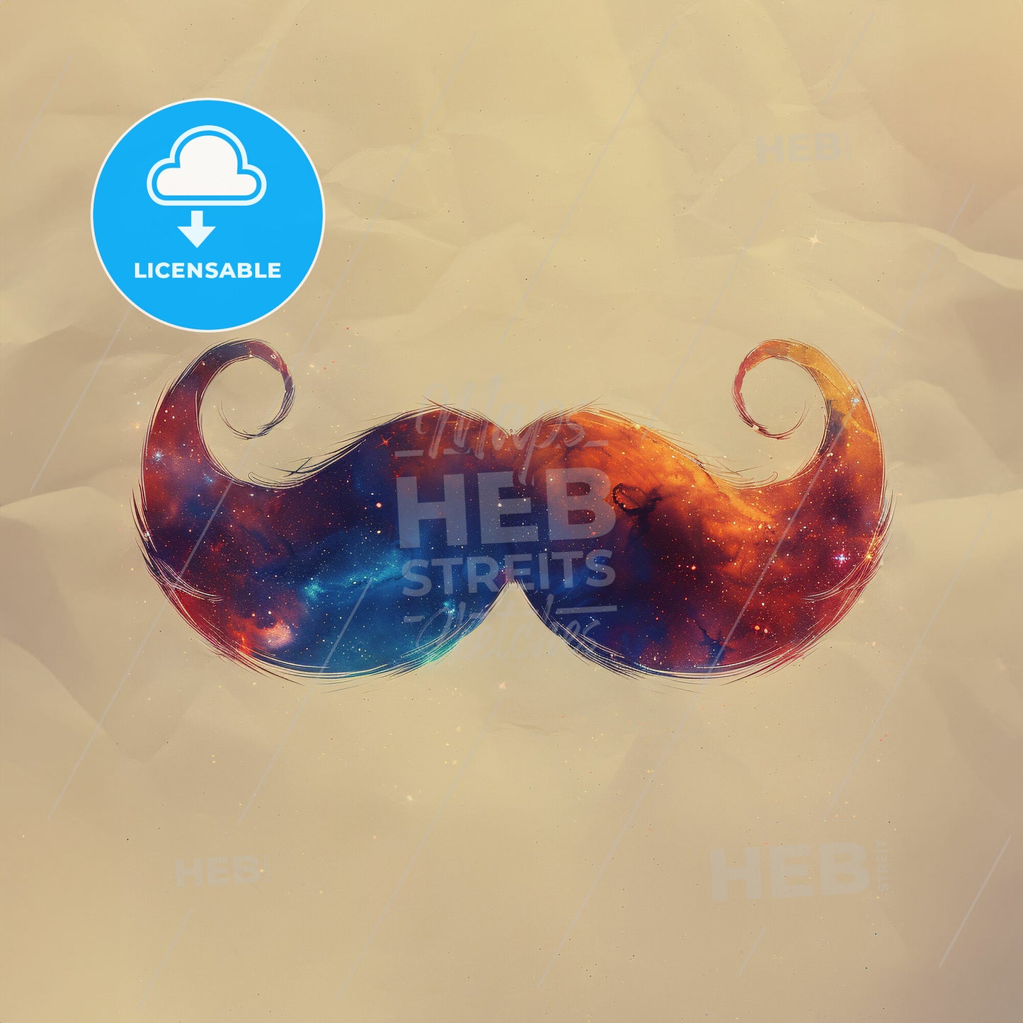 Dali’s Mustache Rides Again - A colorful mustache with stars