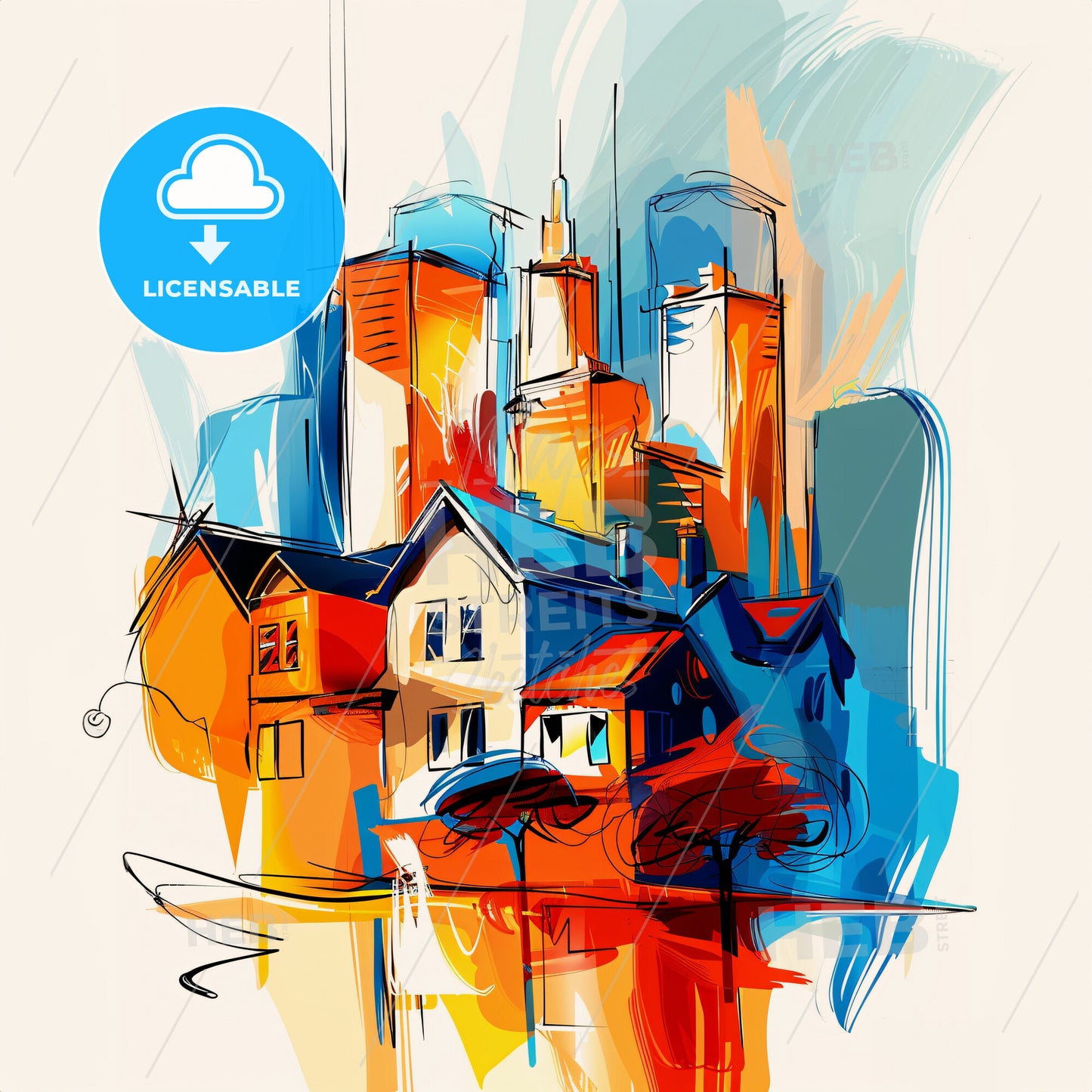 Vibrant Daly City, California - A Drawing Of A City