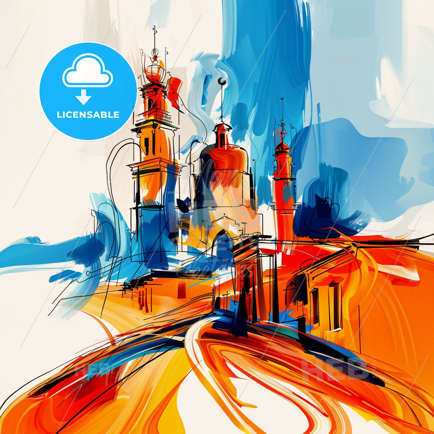 Vibrant Deir Ez-Zor, Syria - A Painting Of A Building