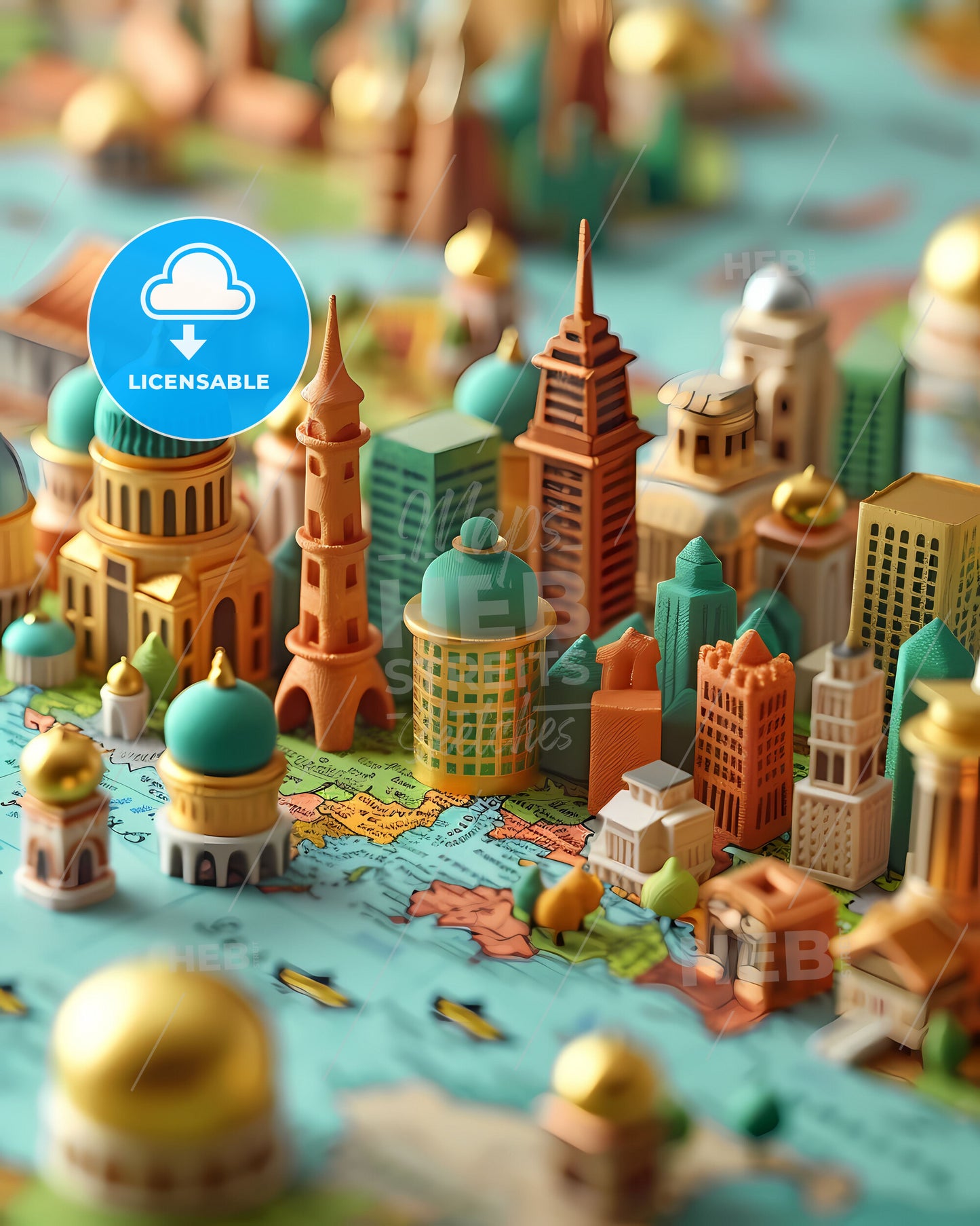 Diversify Your Investments: A Colorful Cityscape Artwork Showcasing Risk Reduction Through Asset Class Spread