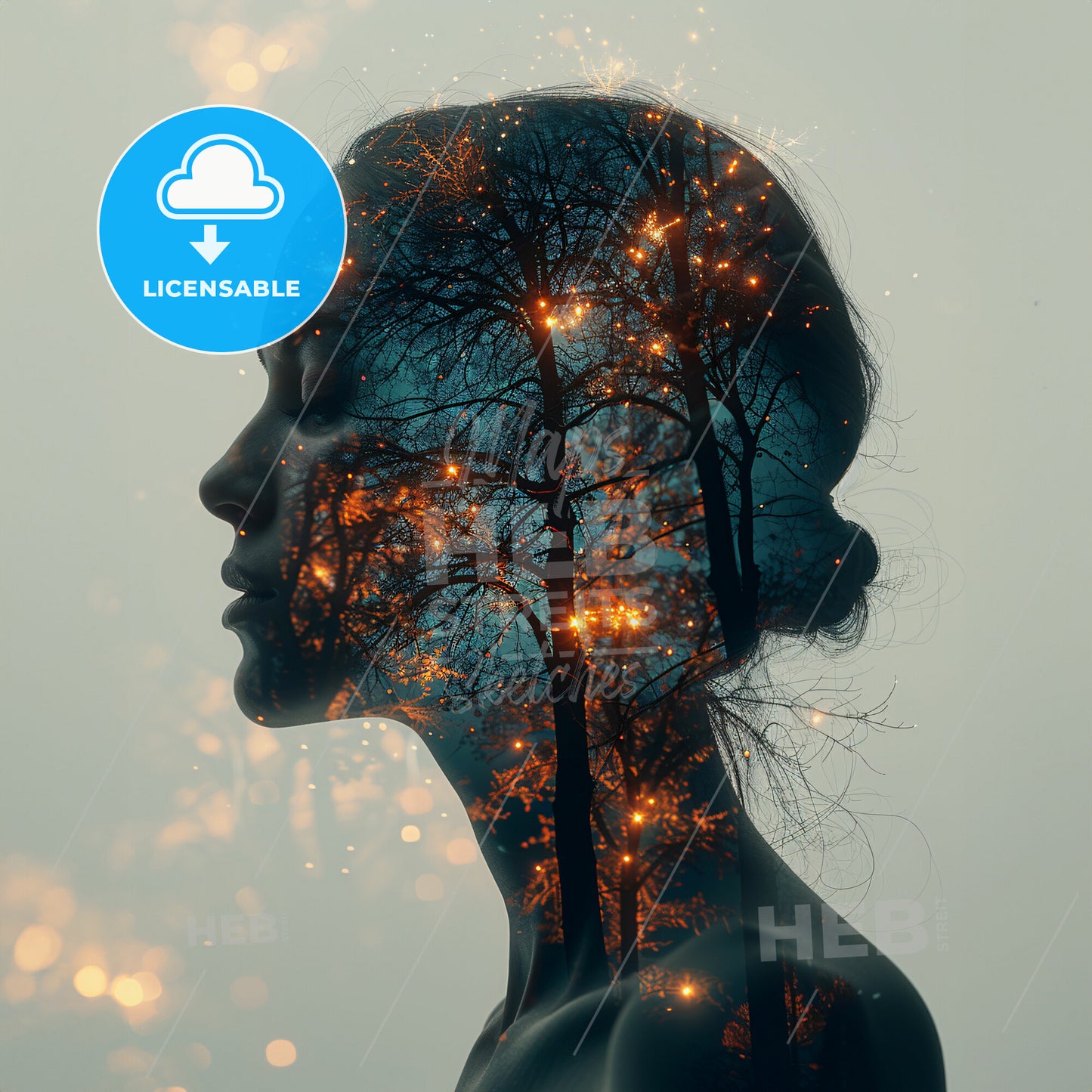 Dreams and Streams: Nature’s Narrative - A womans face with trees in the background