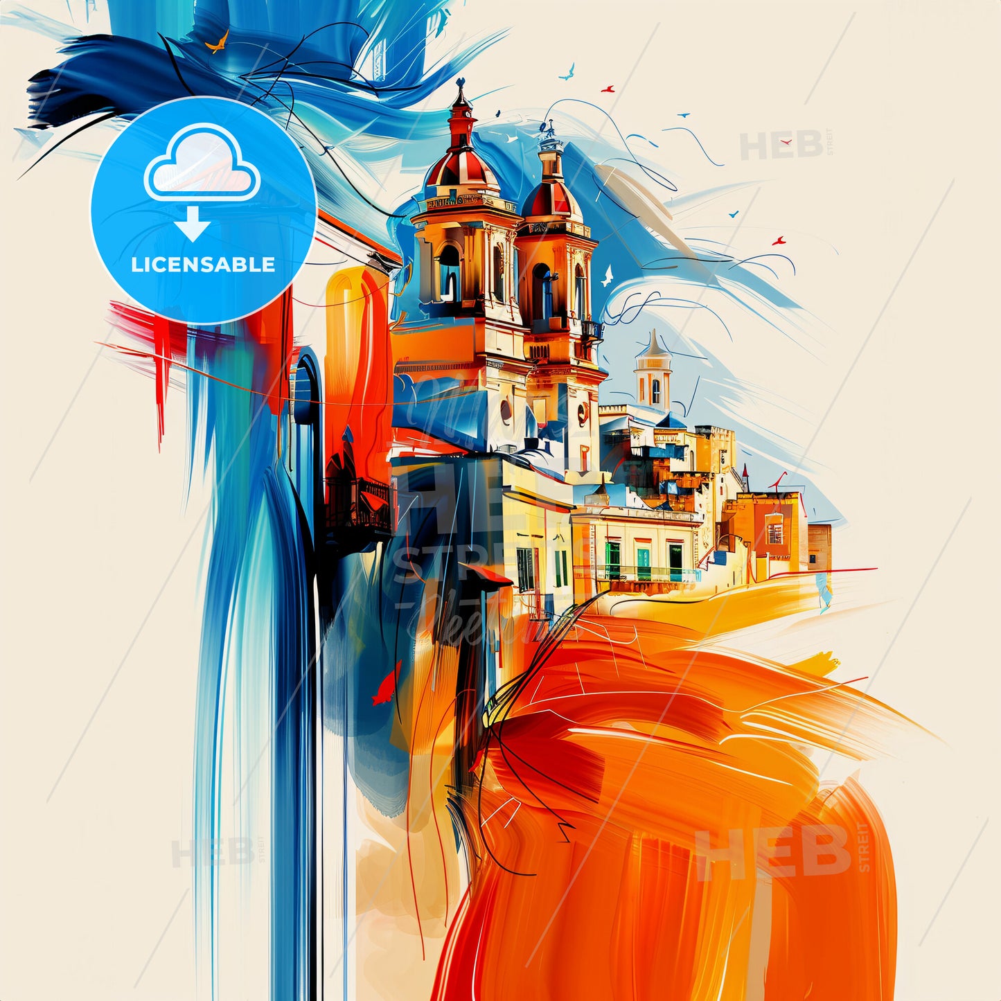 Vibrant Żejtun, Malta - A Painting Of A Building