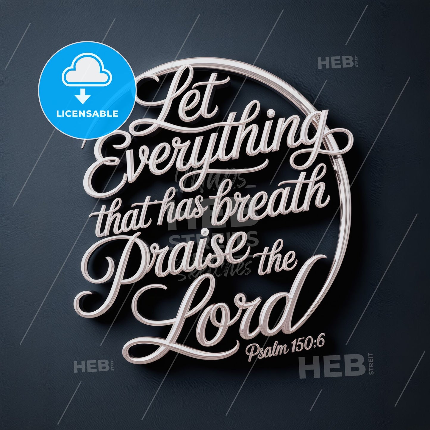 Elegant Typography: Inspirational Psalm 150:6 Quote on a Dark Background for Faith-Based Decor.