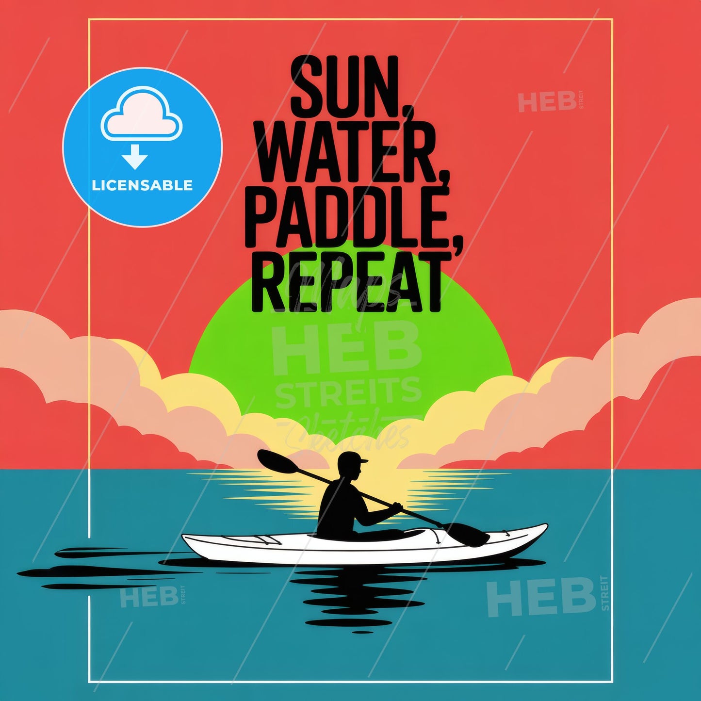 Embrace Adventure: Kayaking Under the Sun, Water, Paddle, and Repeat for Ultimate Relaxation.