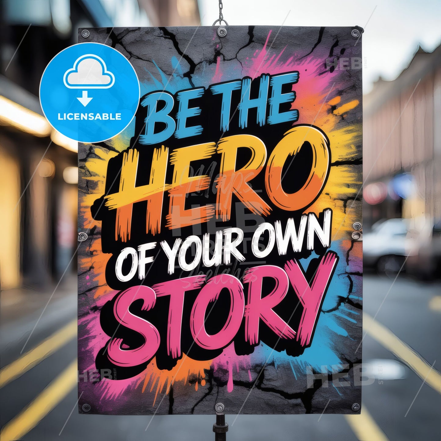 Empowering Street Art: Be the Hero of Your Own Story with Vibrant Colors and Inspiring Messages.