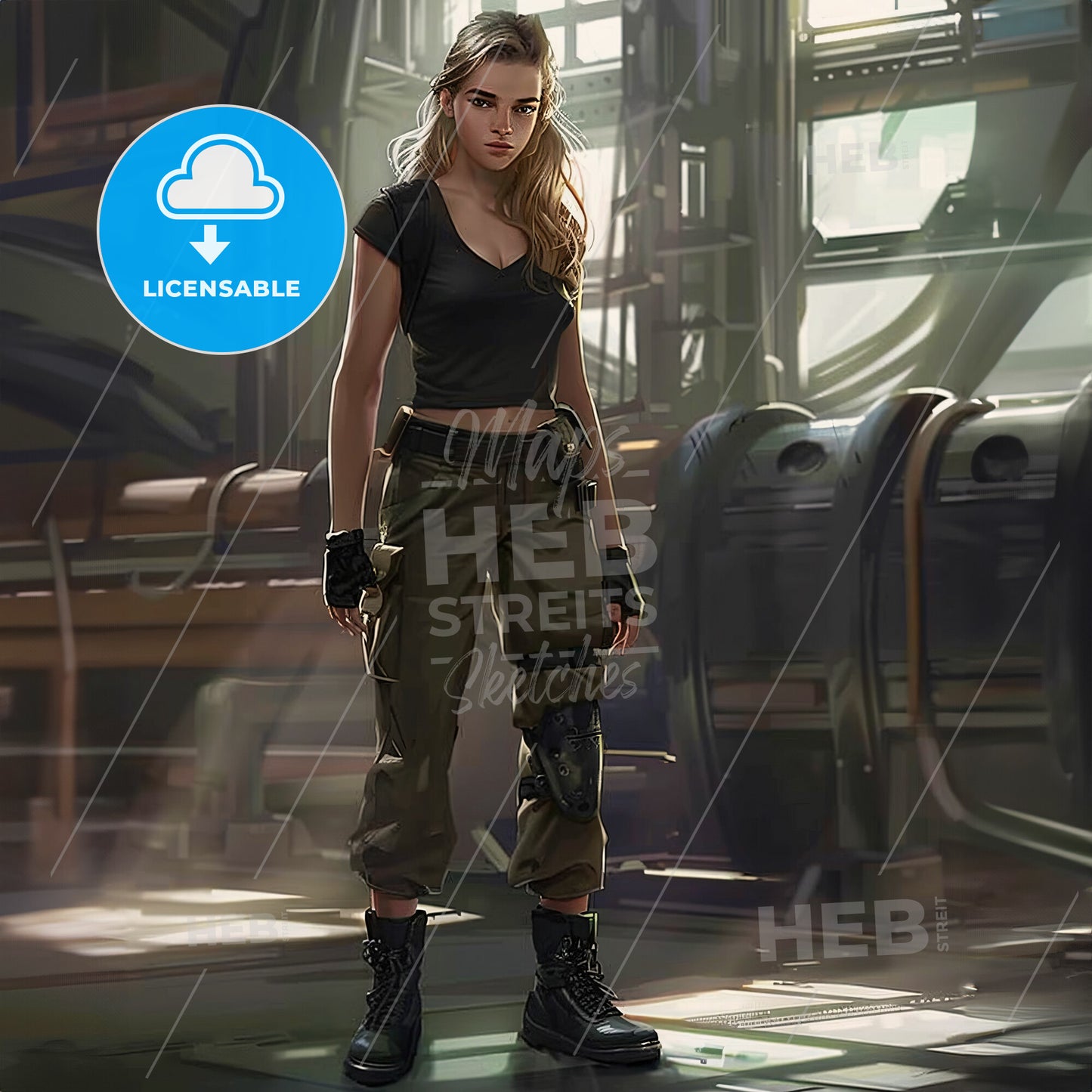 A Woman In Military Clothes