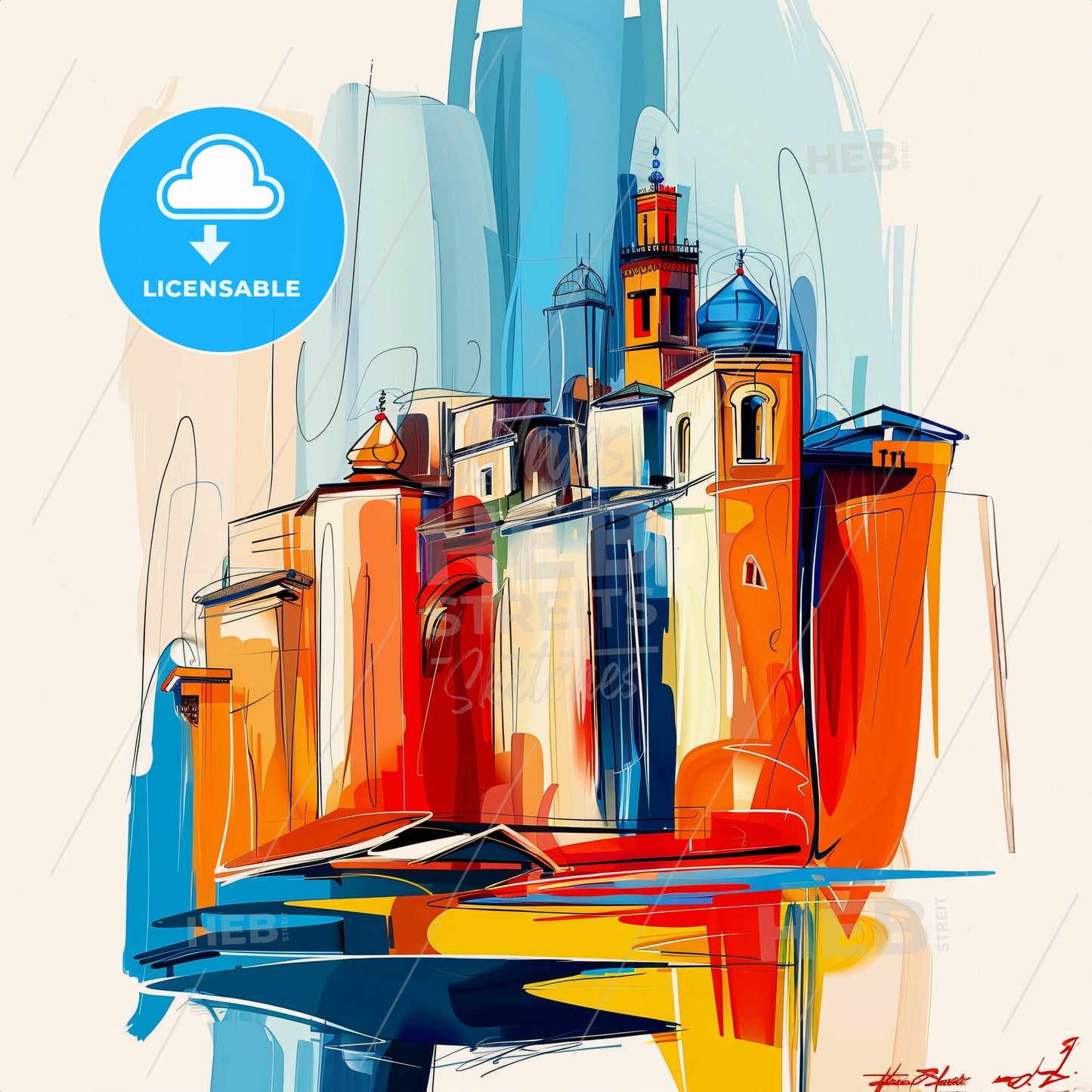 Vibrant Fes, Morocco - A Colorful Building With Towers