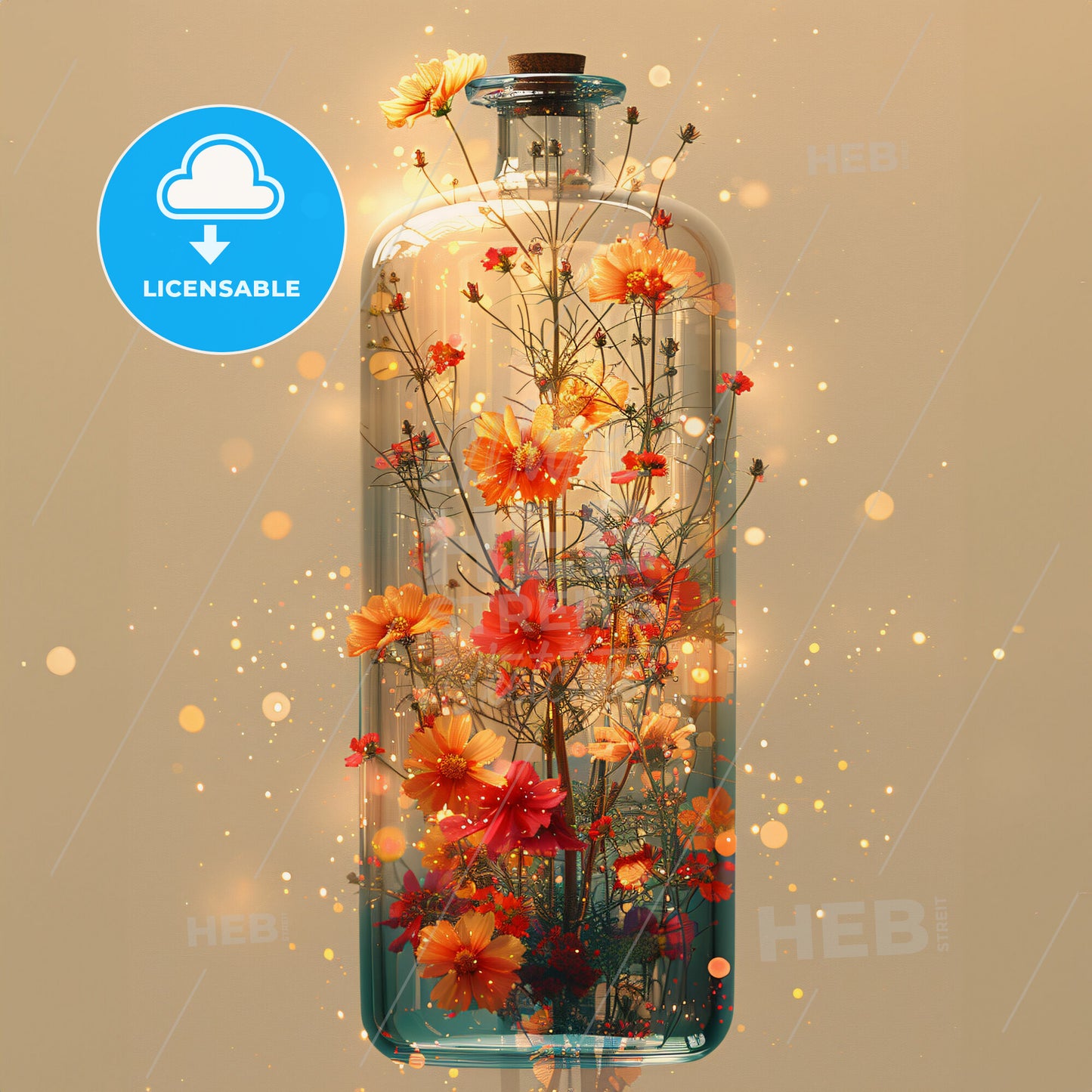 Flowers and Powers: Nature’s Force - A glass bottle with flowers inside