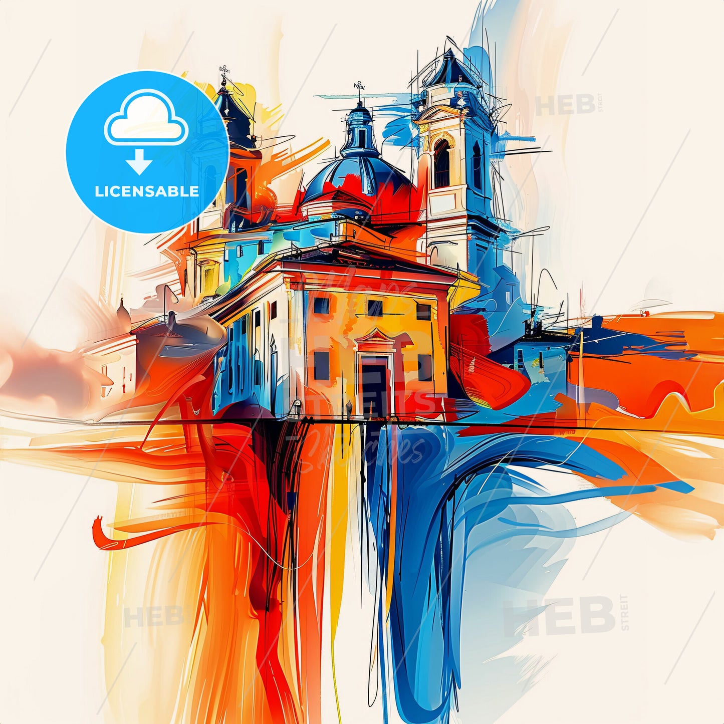 Vibrant Forlì, Italy - A Painting Of A Building